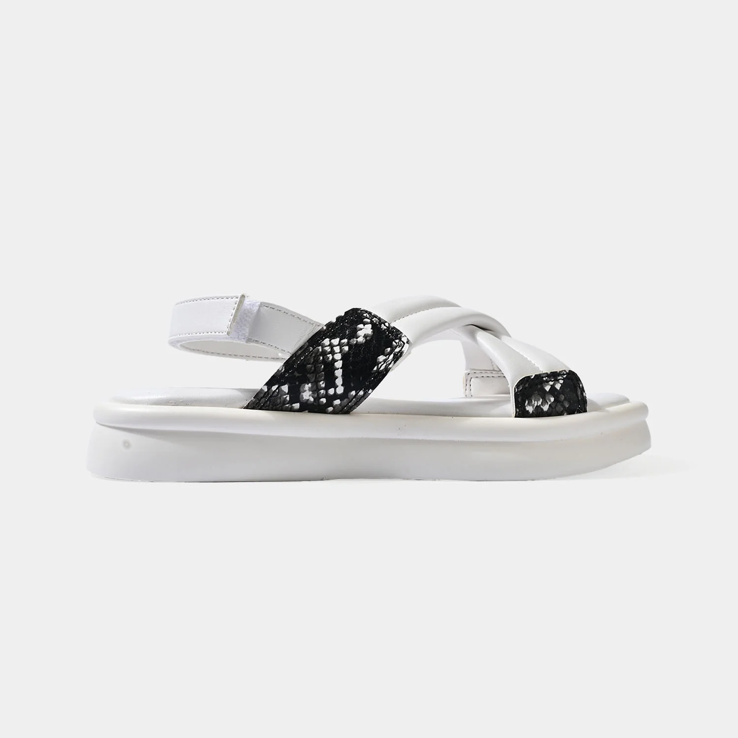Girls Sandals ZP-024 Criss-Cross Chunky Sole – White - Image 4