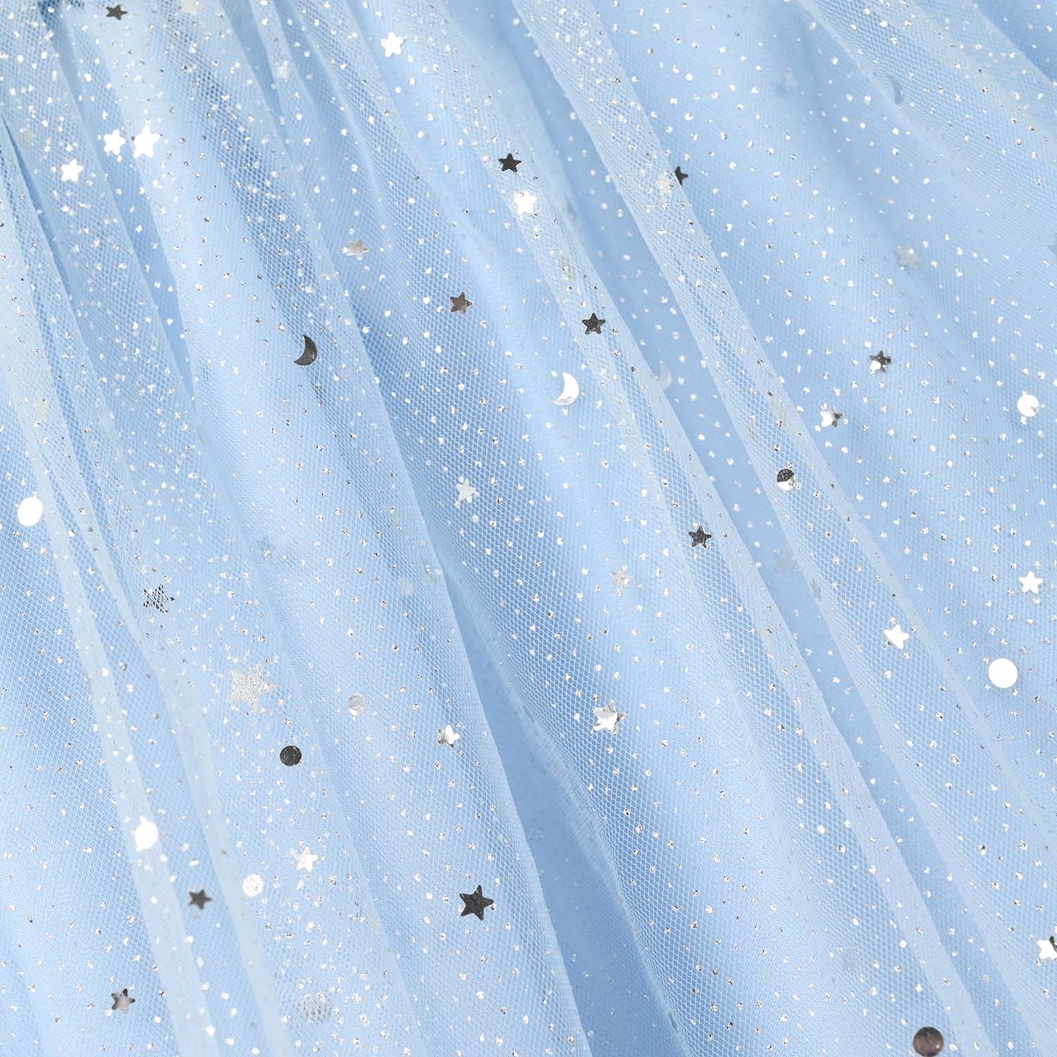 Girls Net Short Skirt Star – Light Blue - Image 2