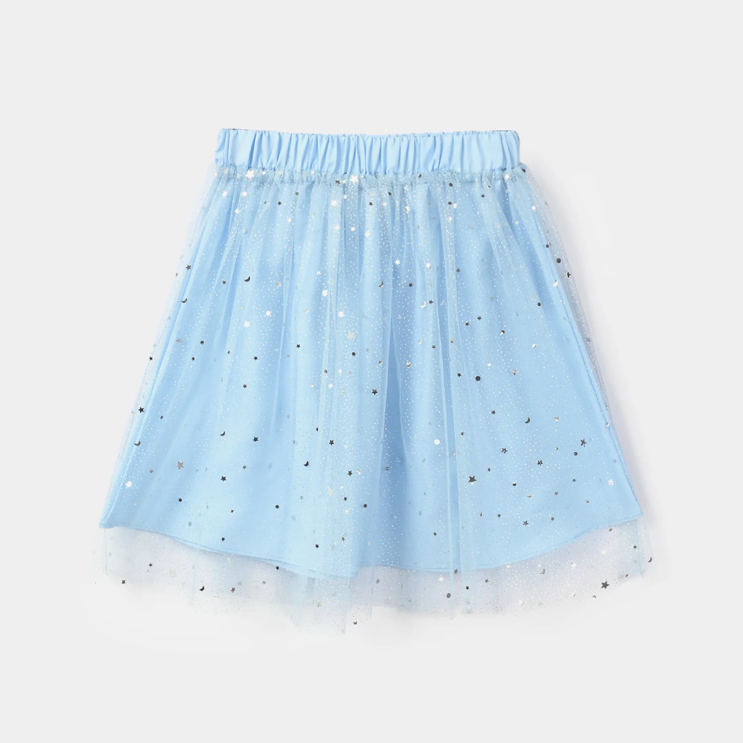 Girls Net Short Skirt Star – Light Blue - Image 3