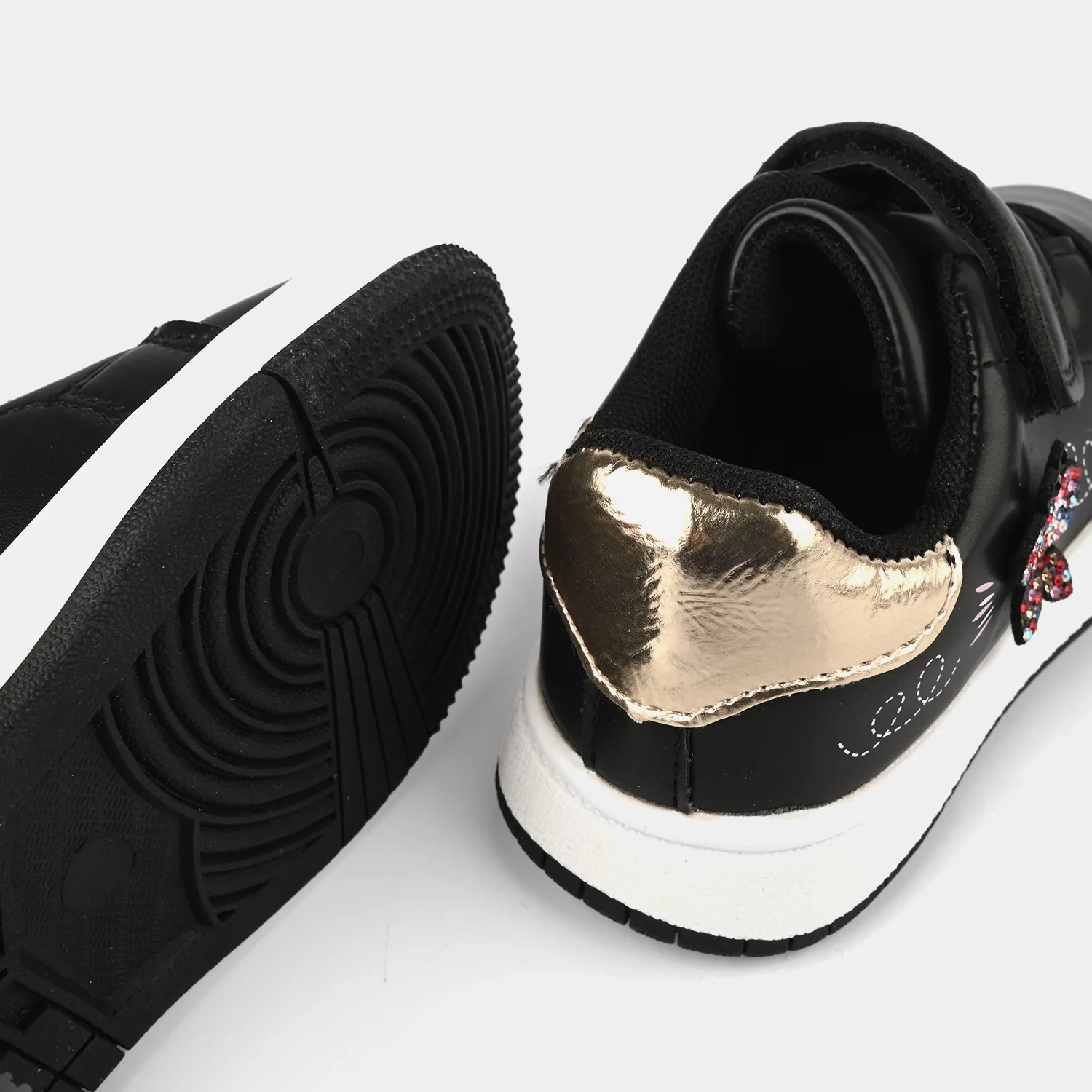 Girls Sneaker 703-6-Black/Golden - Image 2