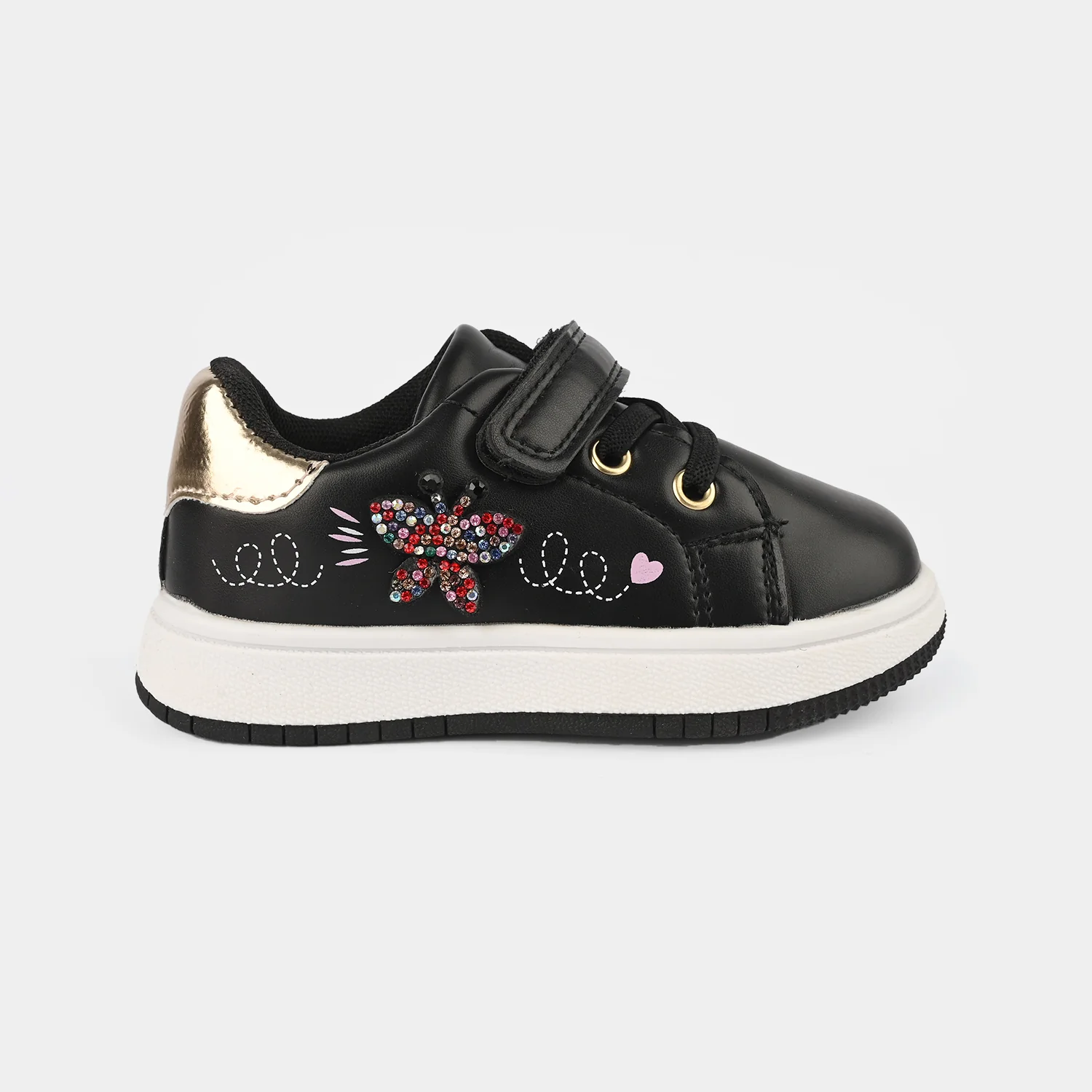 Girls Sneaker 703-6-Black/Golden - Image 4