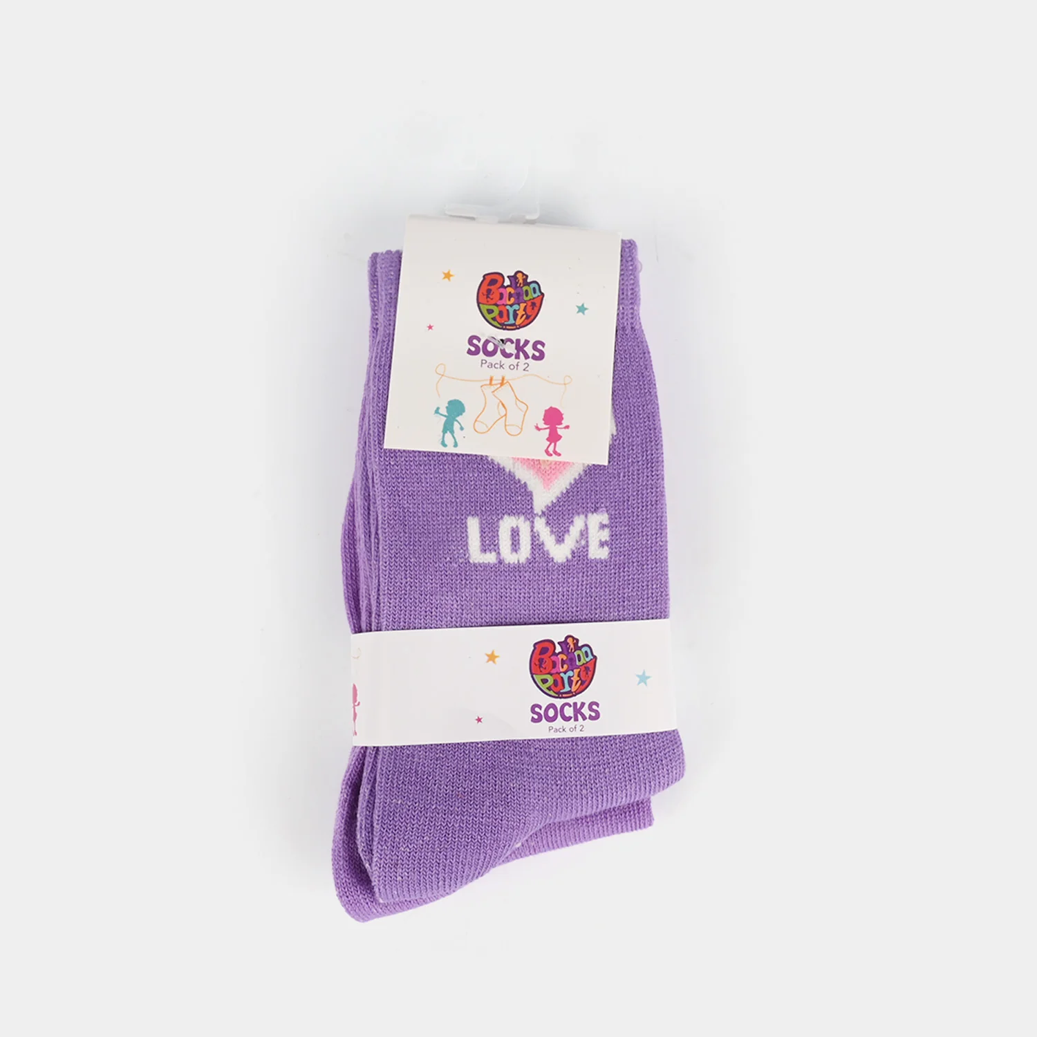 Girls Socks Pack Of 2 Love-Lilac.Purp - Image 2