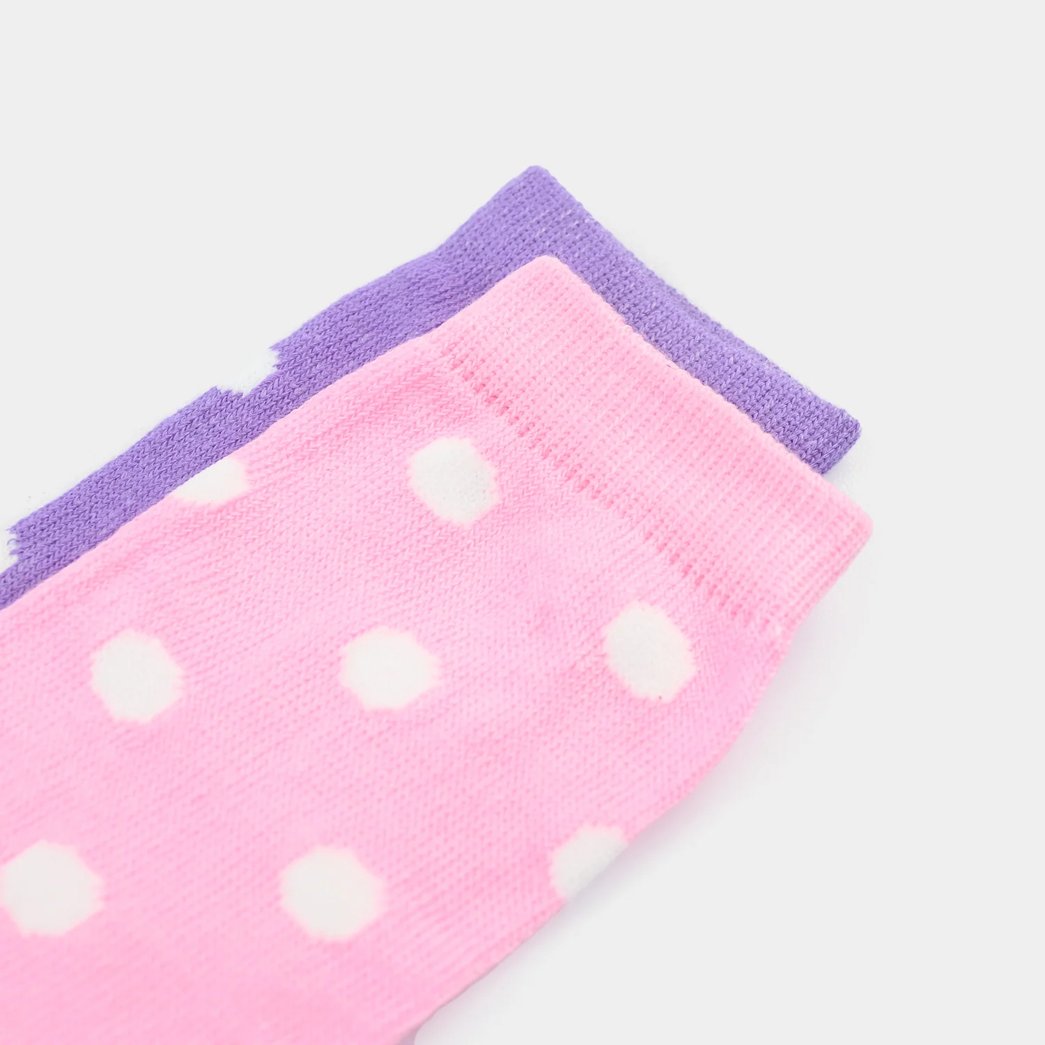 Girls Socks Pack Of 2 Polka Dots-Lilac.Pink - Image 2