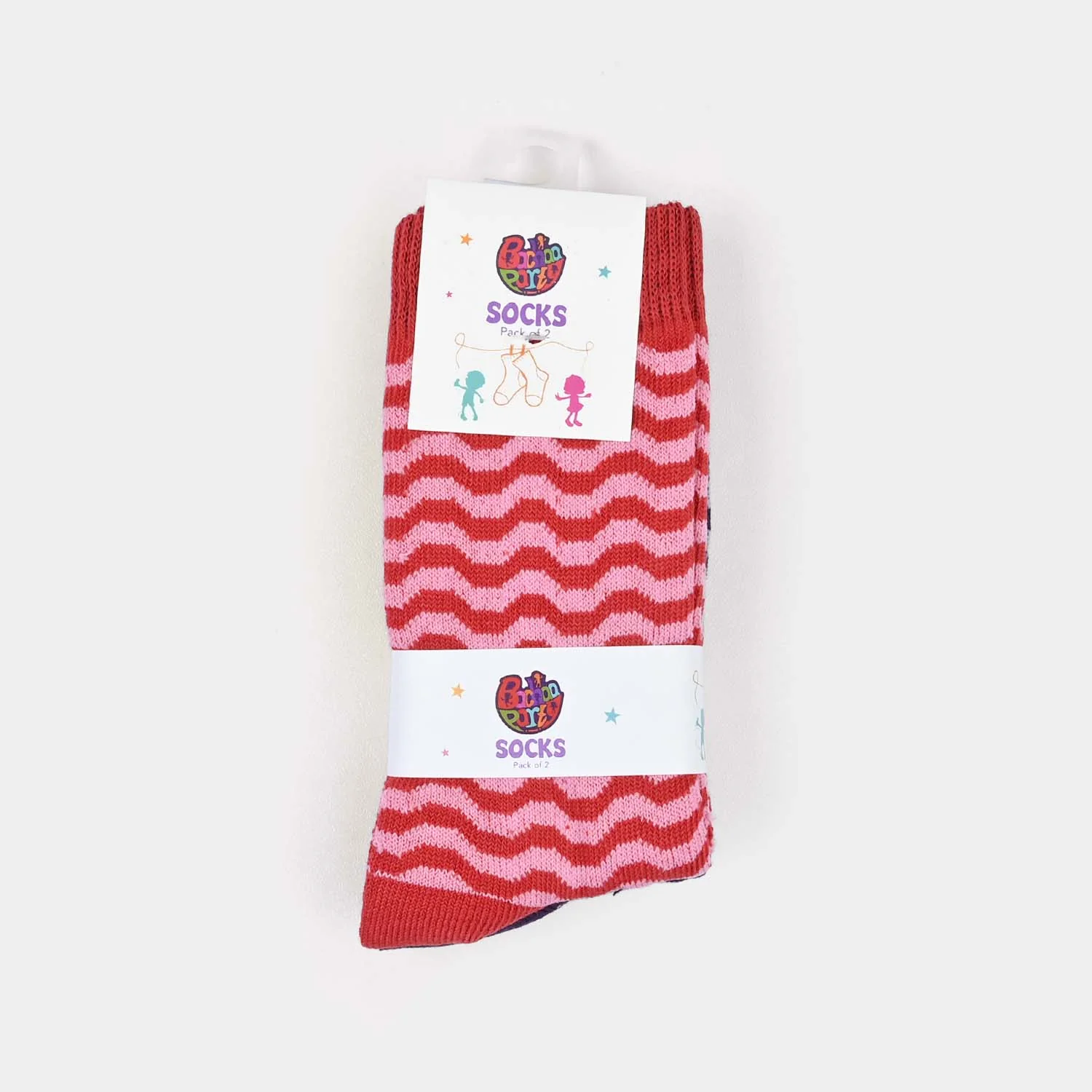 Girls Socks Pack of 2 Wave-Pink/Blue - Image 2