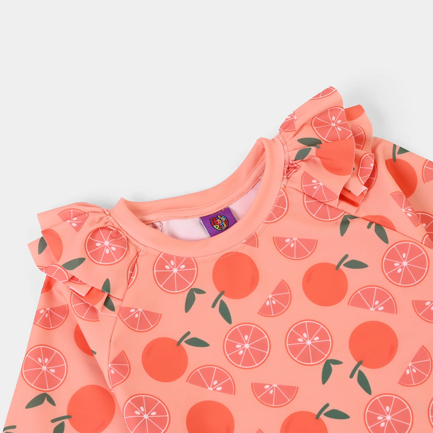 Girls Nylon Swimming 2Piece Suit Oranges - Image 3