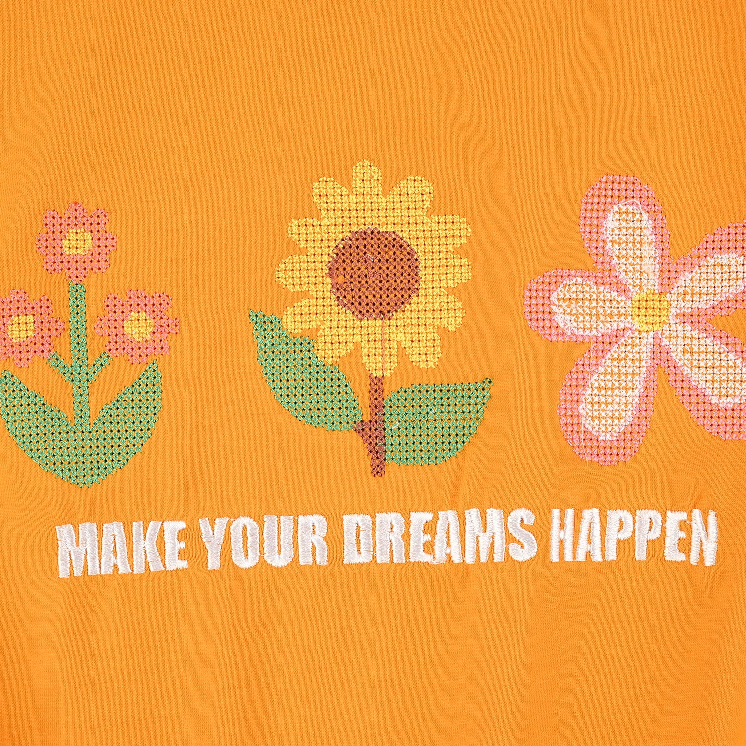 Girls Lycra Jersey T-Shirt (Dreams Happen) - Orange - Image 2