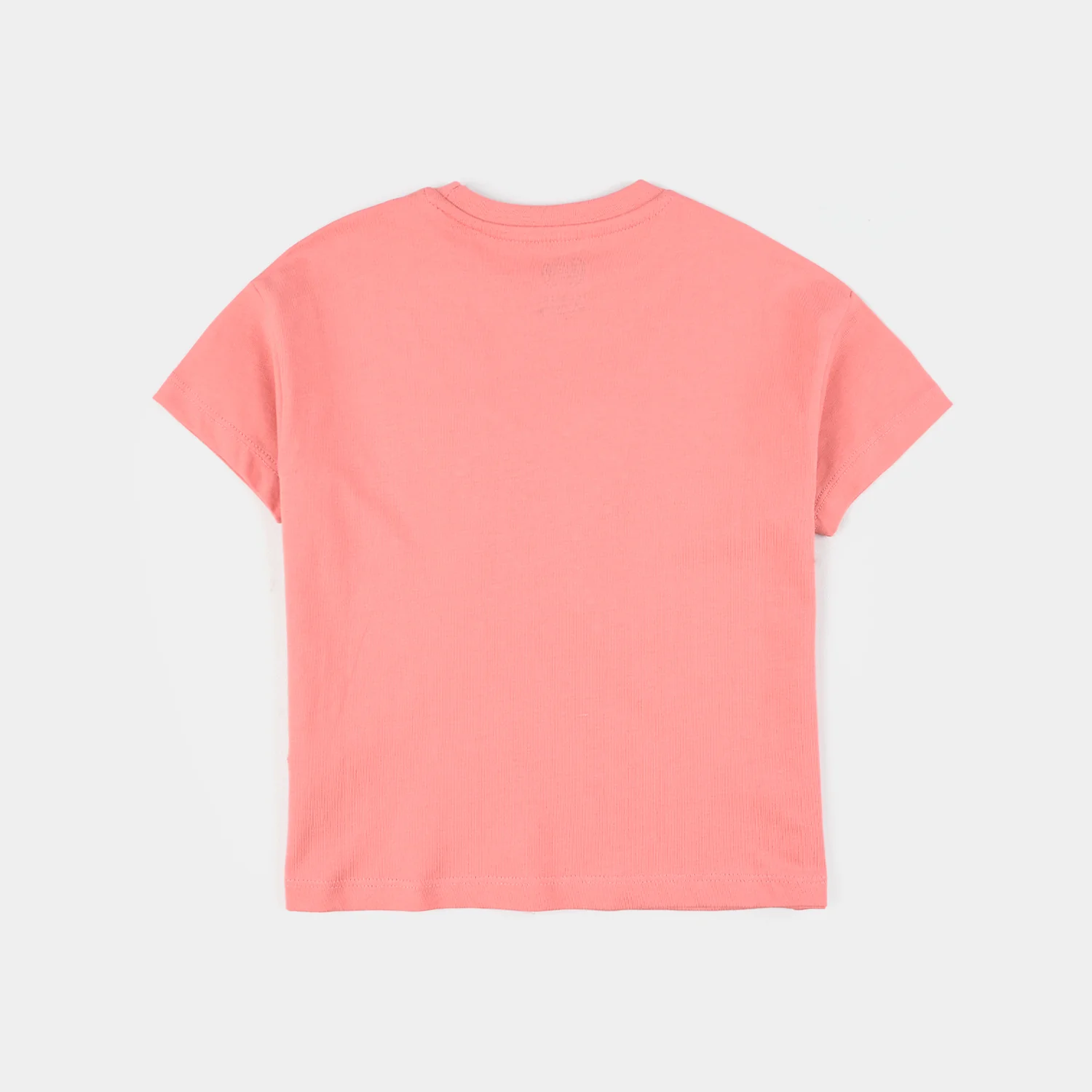 Girls Jersey/Terry T-Shirt (Pearls Bow) - Peach - Image 7