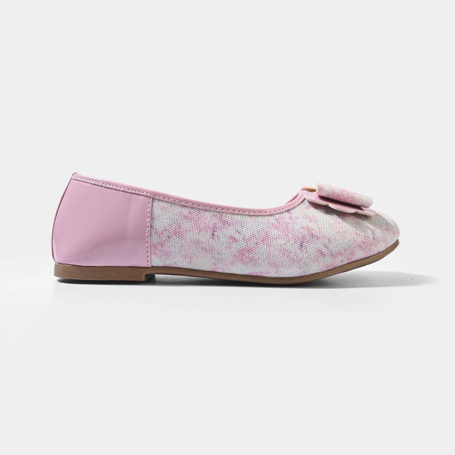 Girls Textured Bow Pumps 11-132 – Pink - Image 4