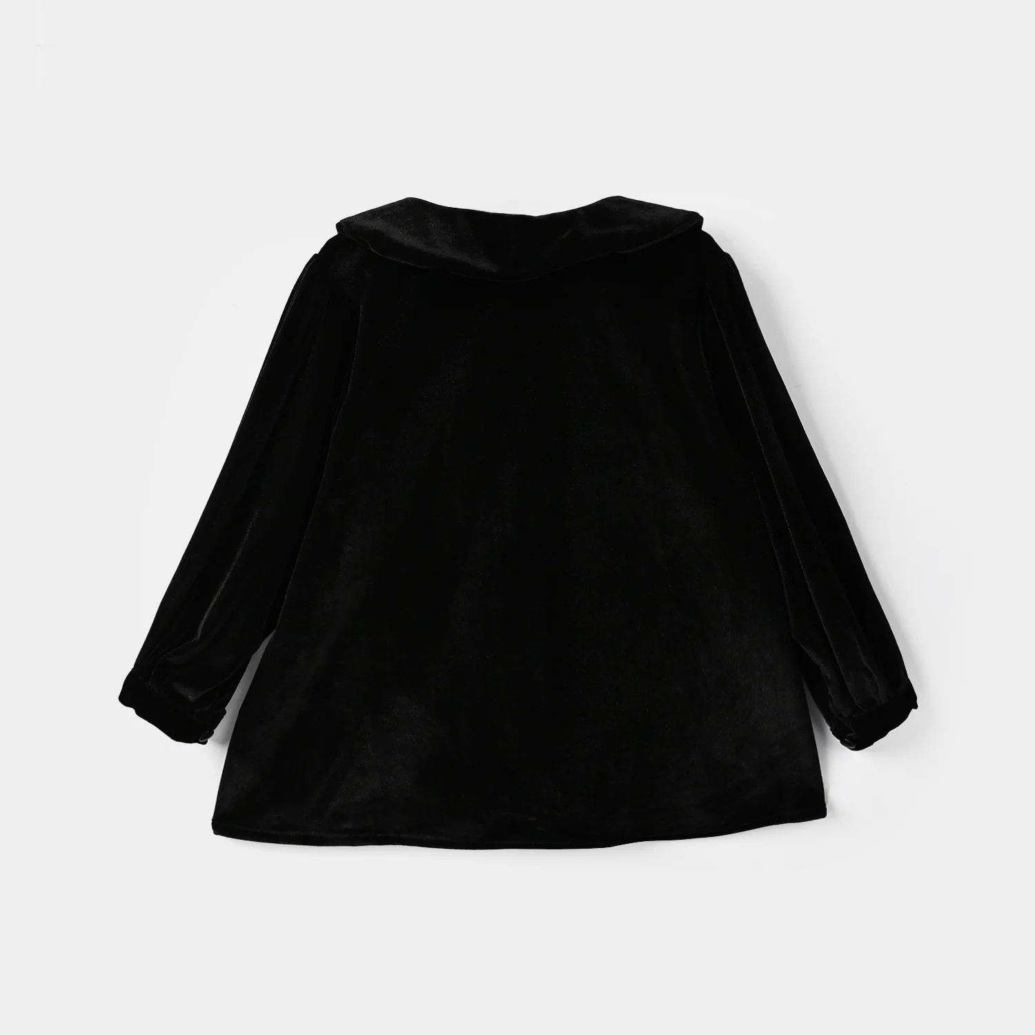 Girls Velvet Casual Top Shimmer-BLACK - Image 5