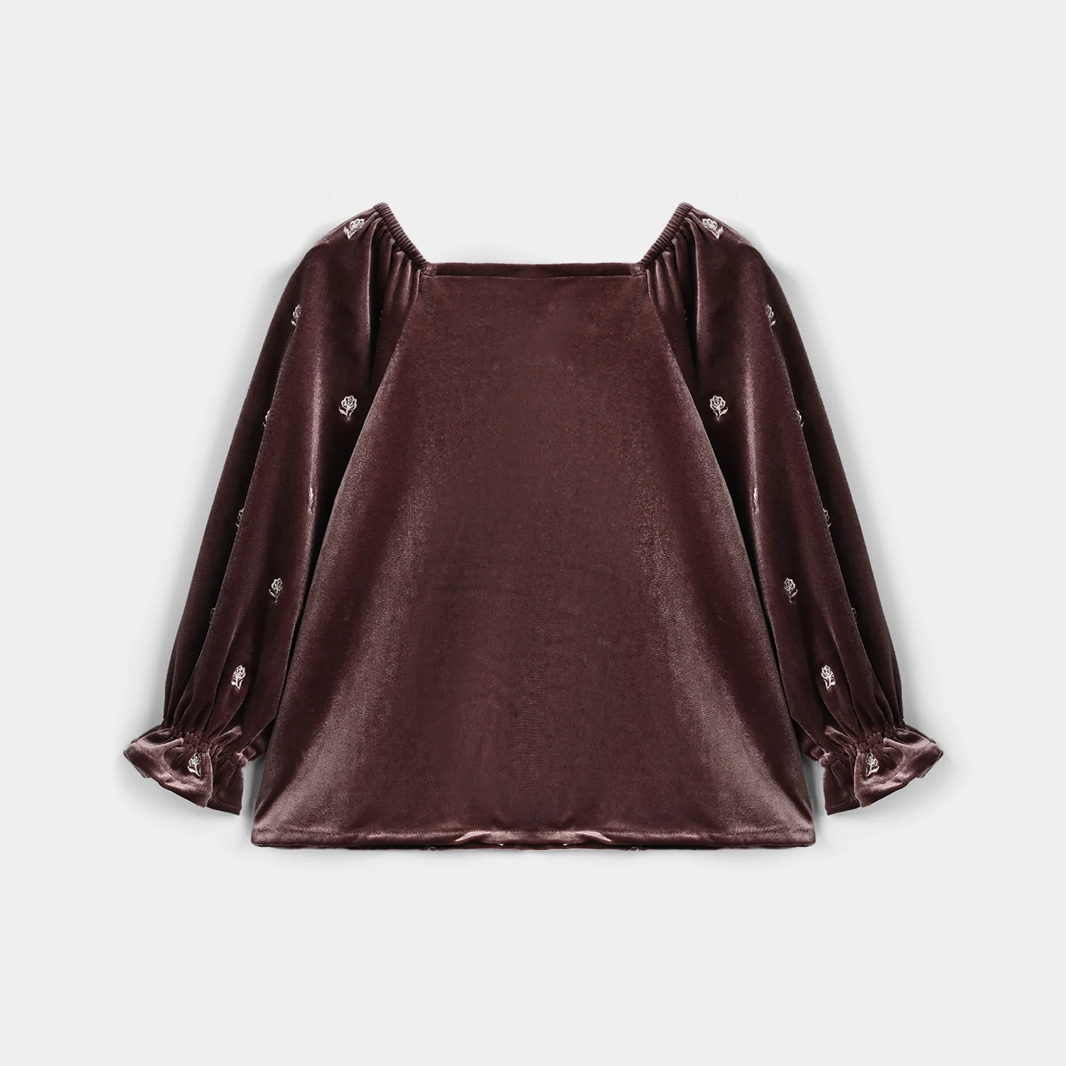 Girls Velvet Emb Top Winter Garden - Purple - Image 4