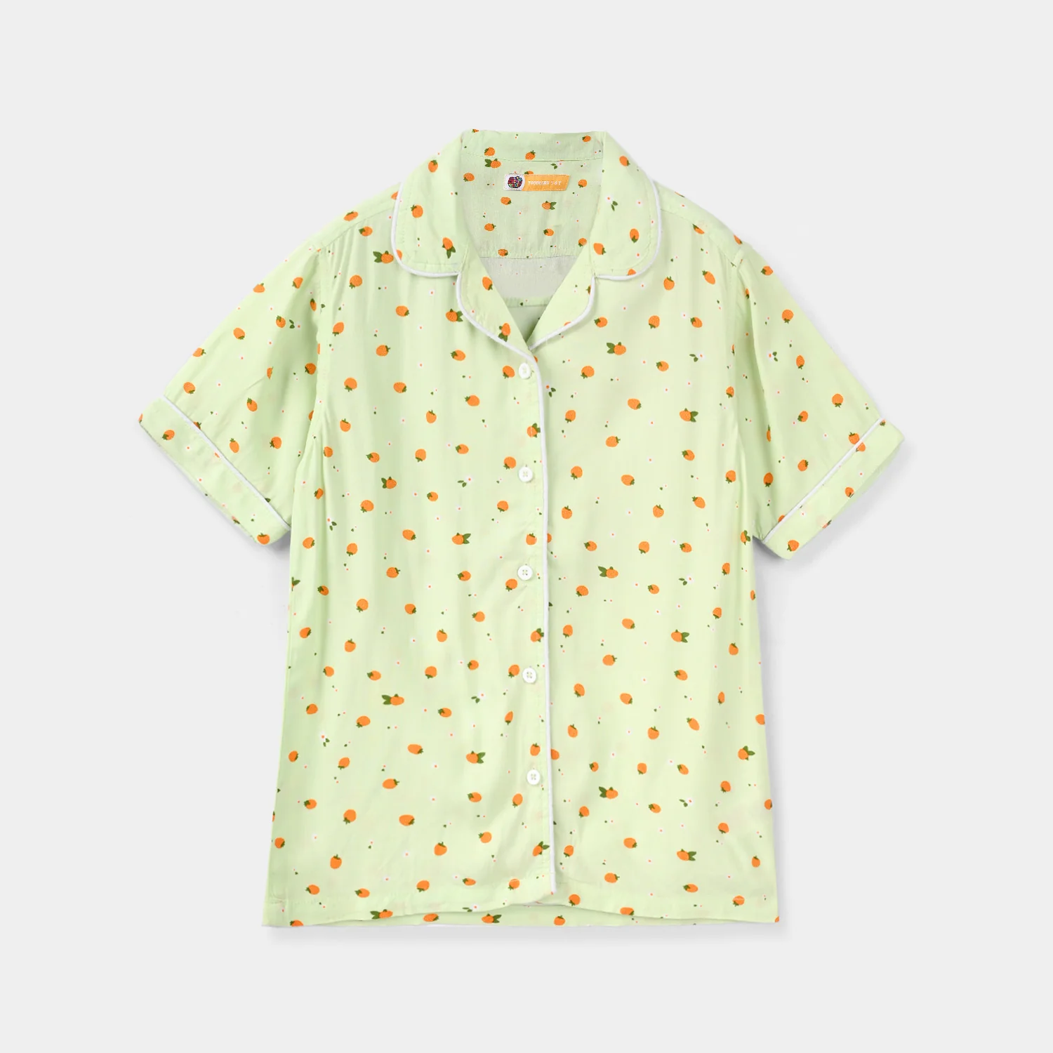 Girls Viscose Nightwear (Strawberries) - Light Green - Image 4