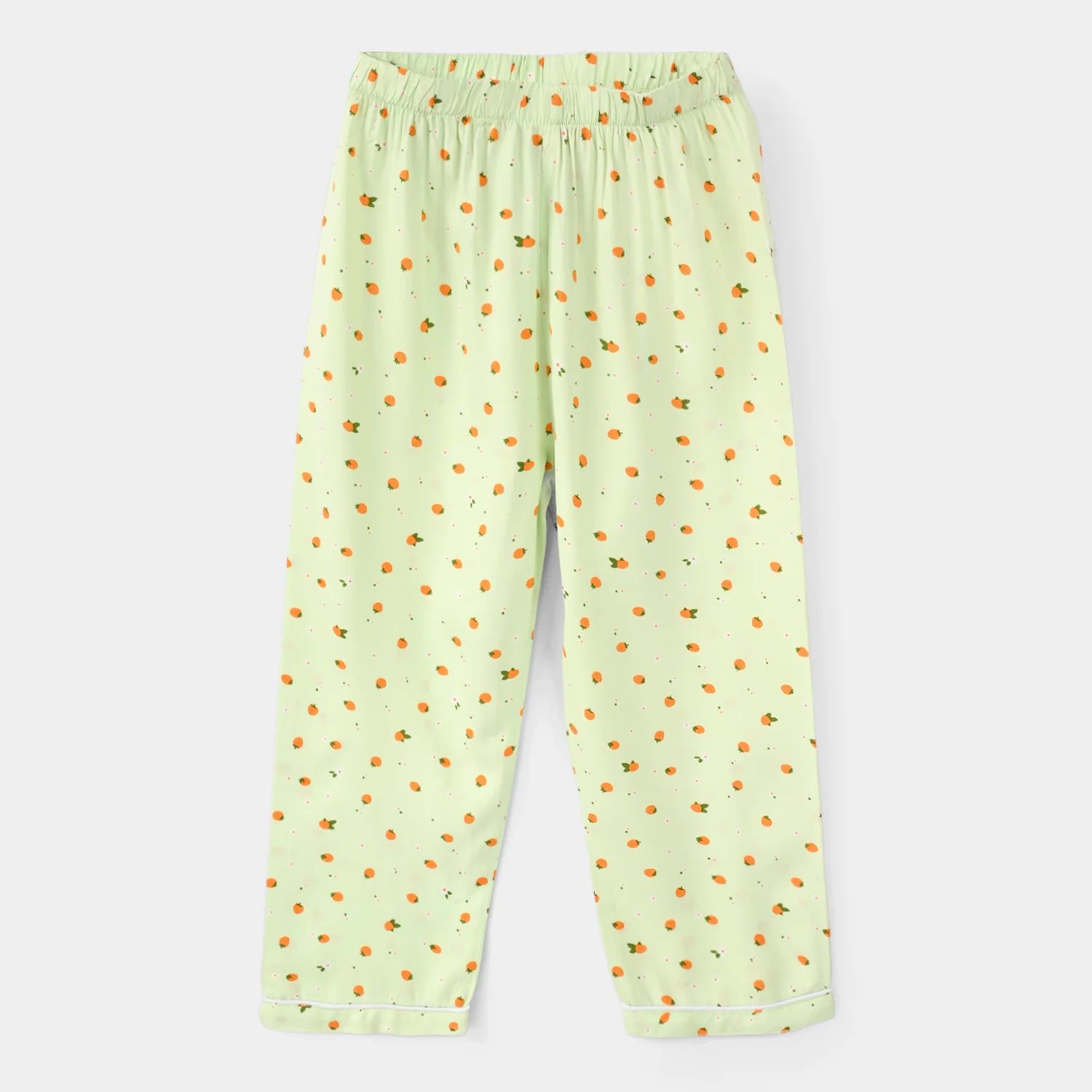 Girls Viscose Nightwear (Strawberries) - Light Green - Image 7