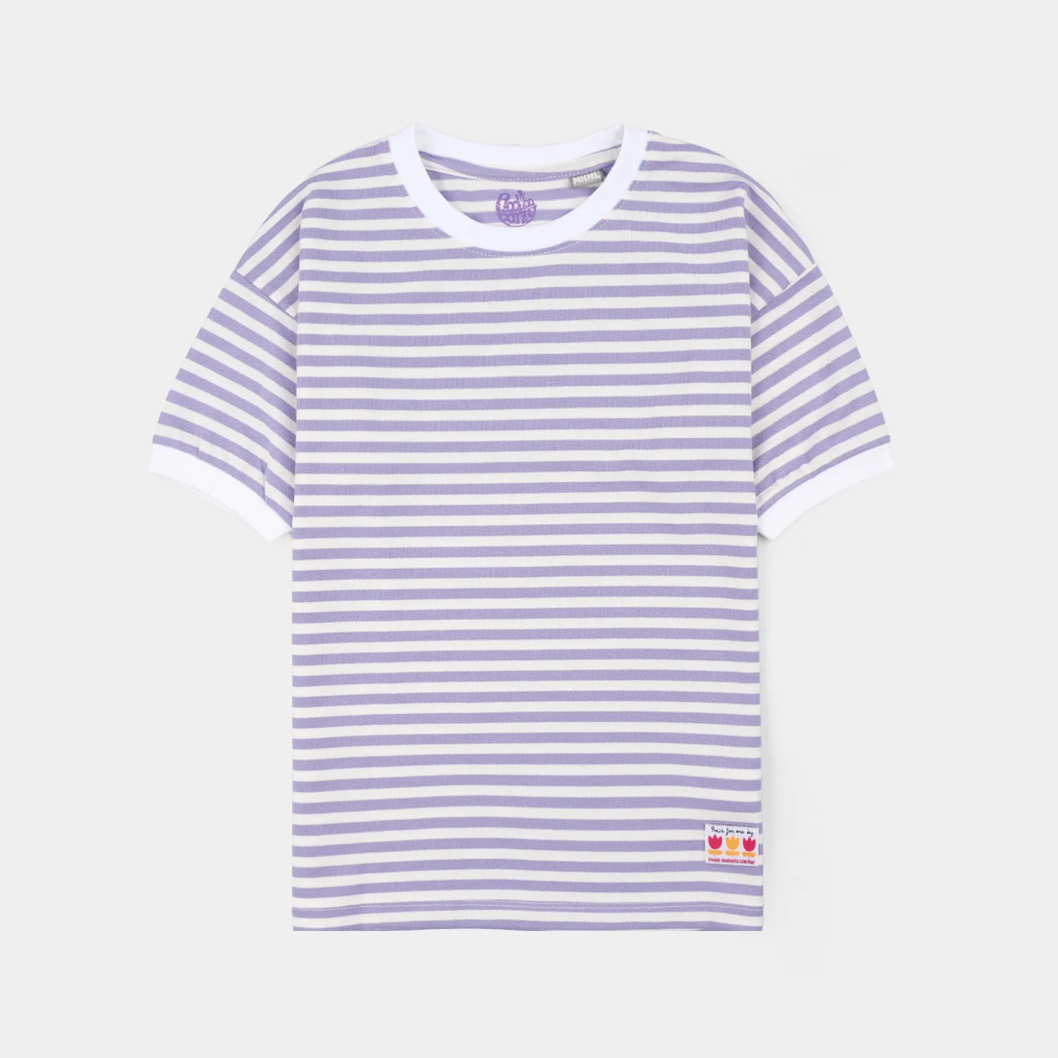 Girls Yarn Dyed T-Shirt Moment-Purple