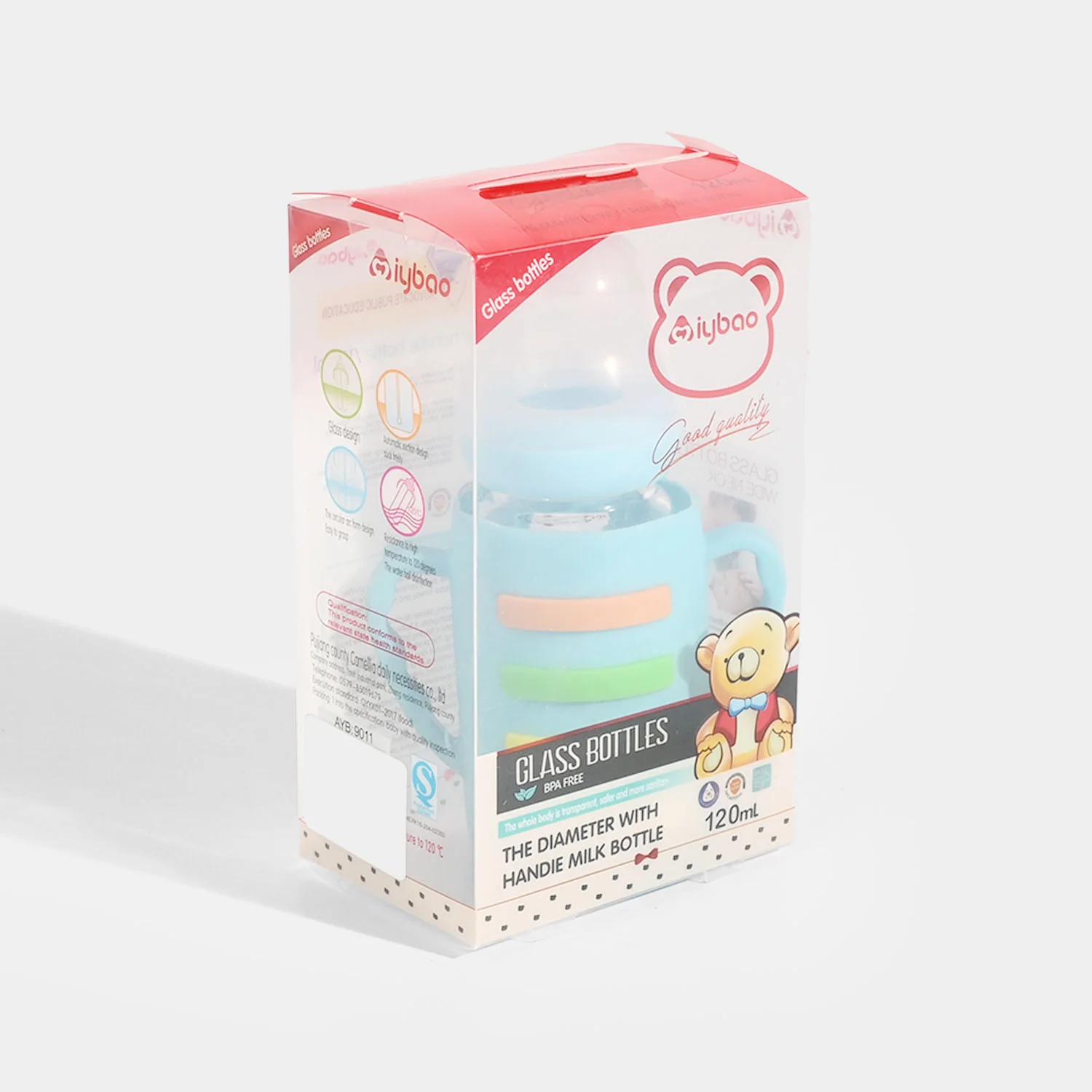 Baby Glass Feeding Bottle | 120ml - Image 3