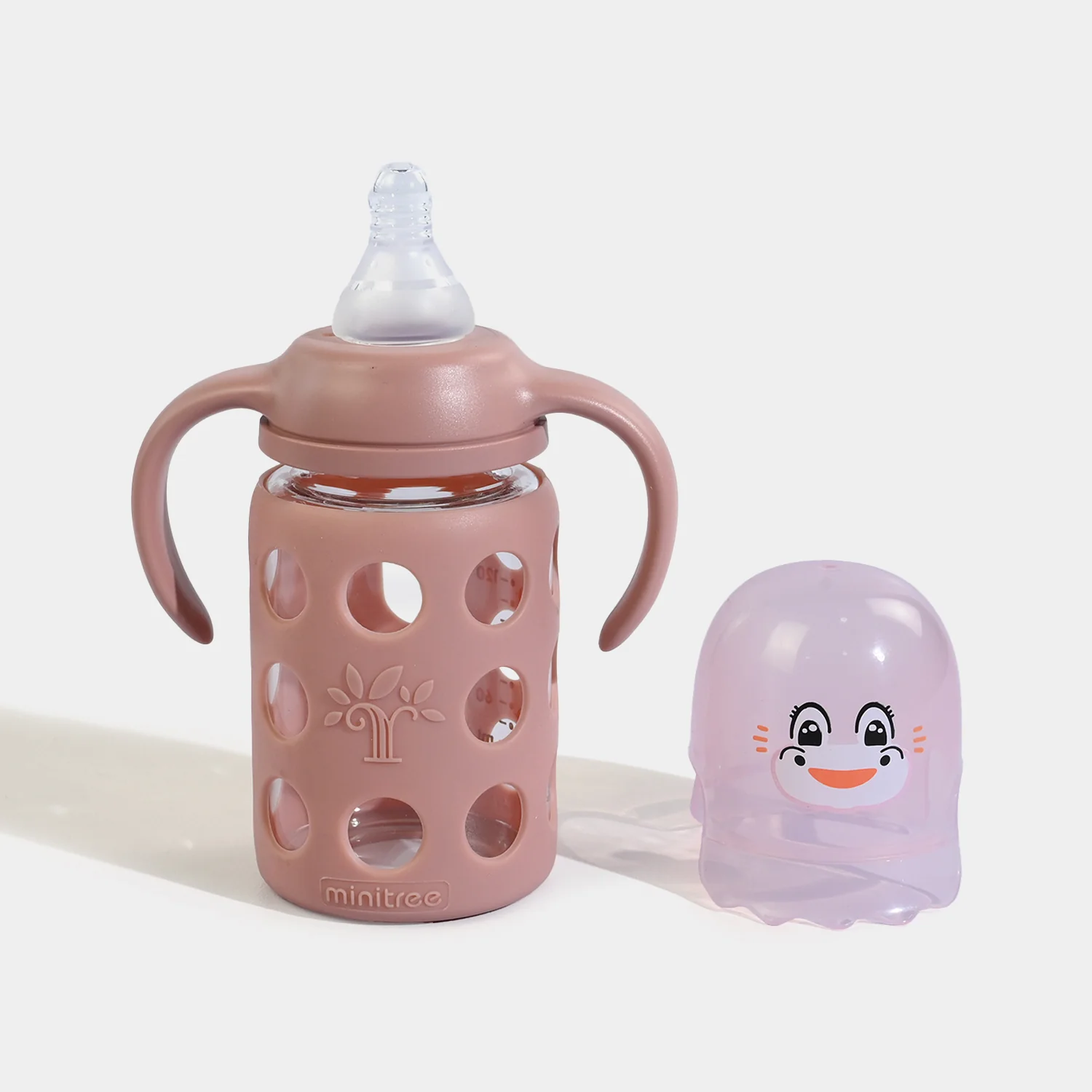Minitree Newborn Baby Glass Feeder with Silicone Cover (120ml / 4oz) - Image 2