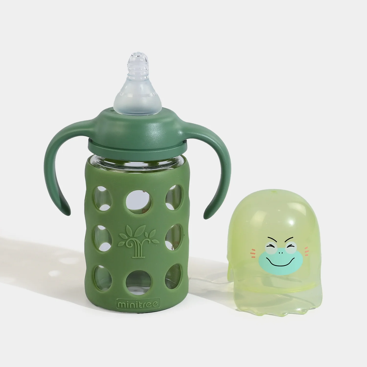 Minitree Newborn Baby Glass Feeder with Silicone Cover (120ml / 4oz) - Image 2