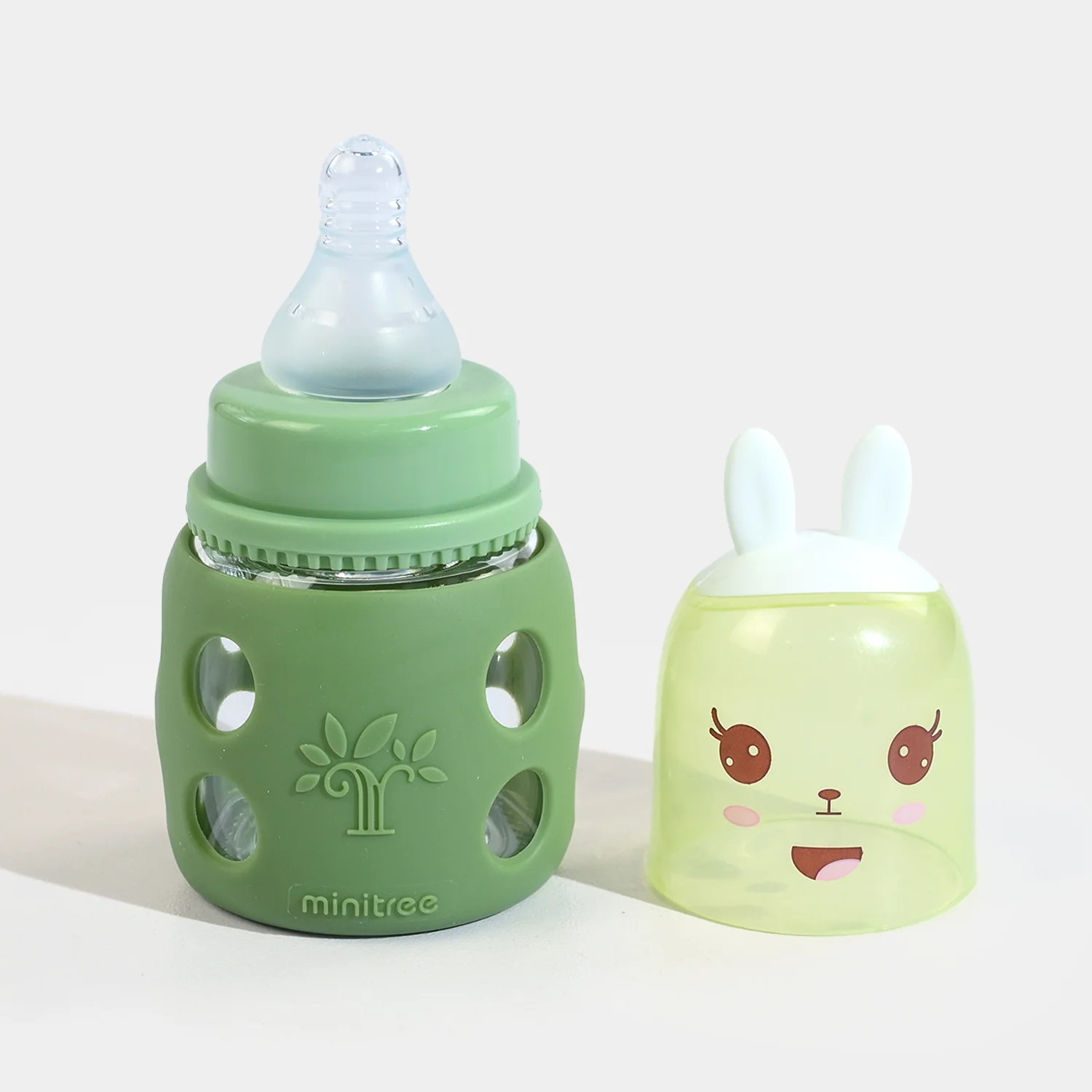 Minitree Newborn Baby Glass Feeder with Silicone Cover | 60Ml - Image 2