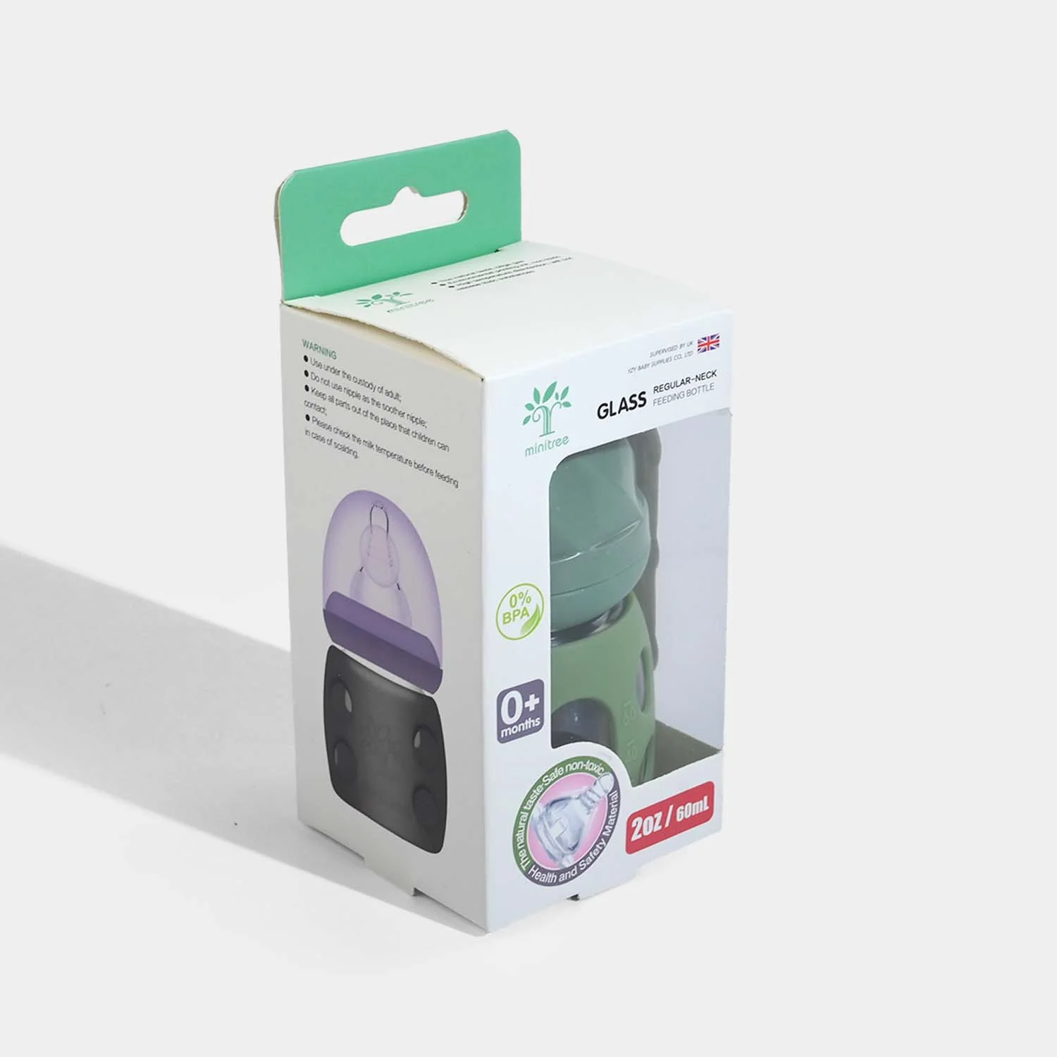 Minitree Newborn Baby Glass Feeder with Silicone Cover | 60Ml - Image 3