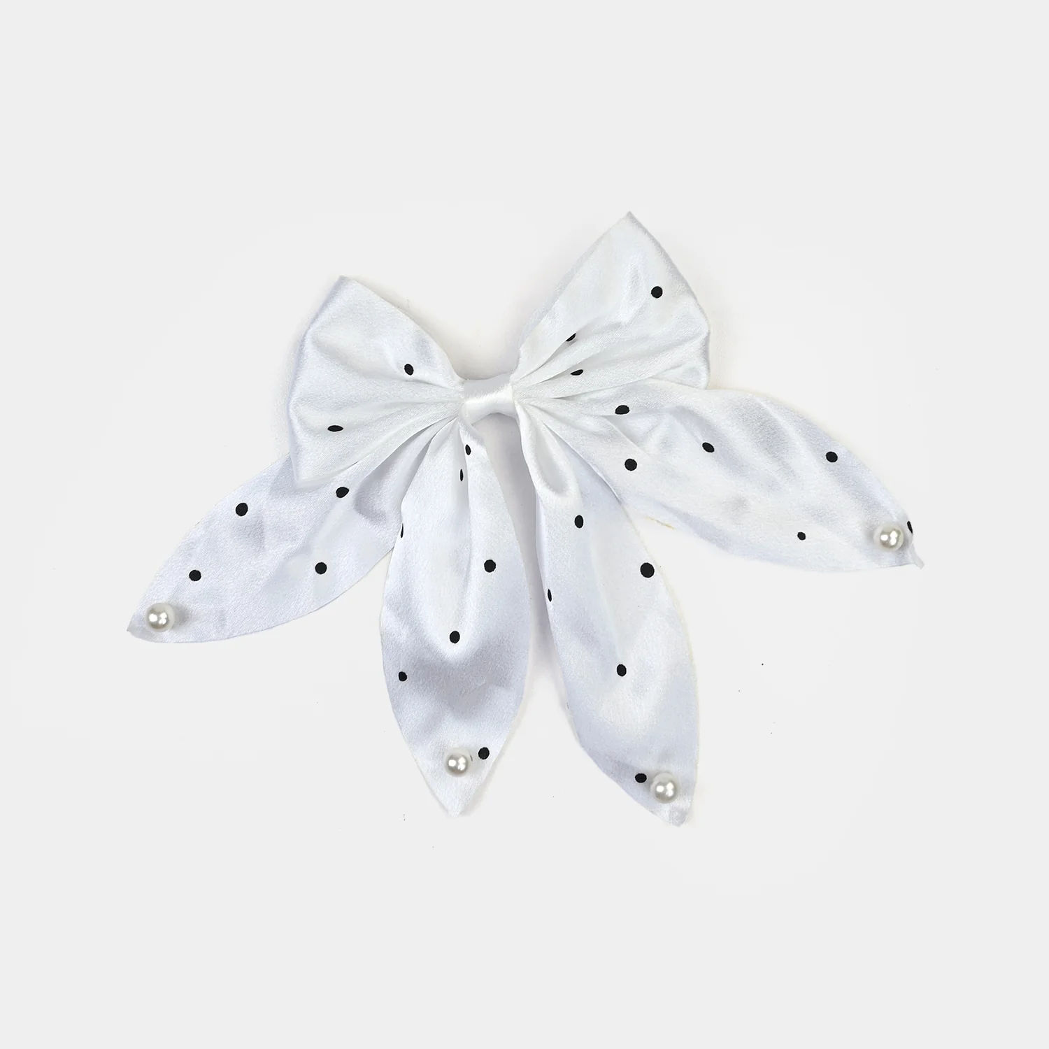 Cute Fabric Bow Hair Pin with Metal Clip - Image 2