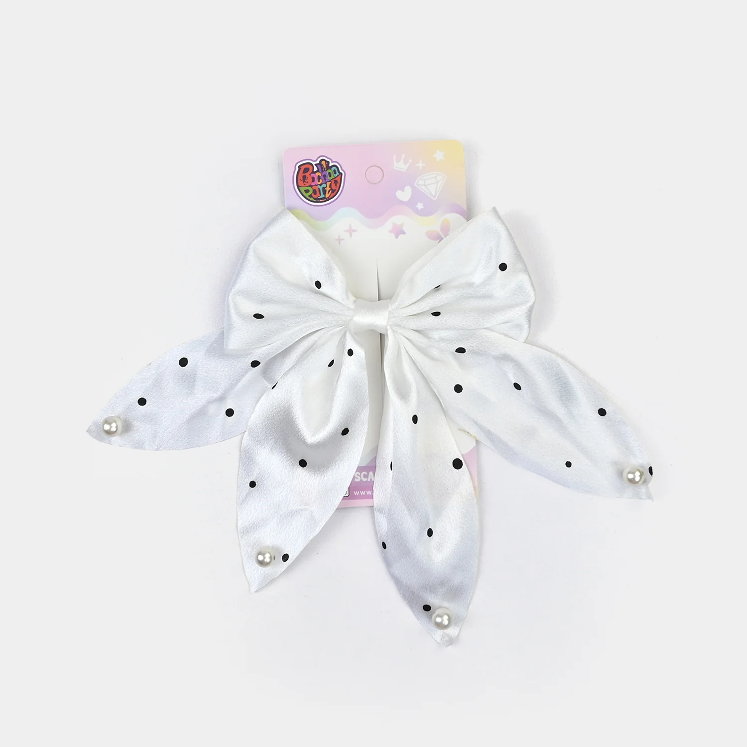 Cute Fabric Bow Hair Pin with Metal Clip - Image 3