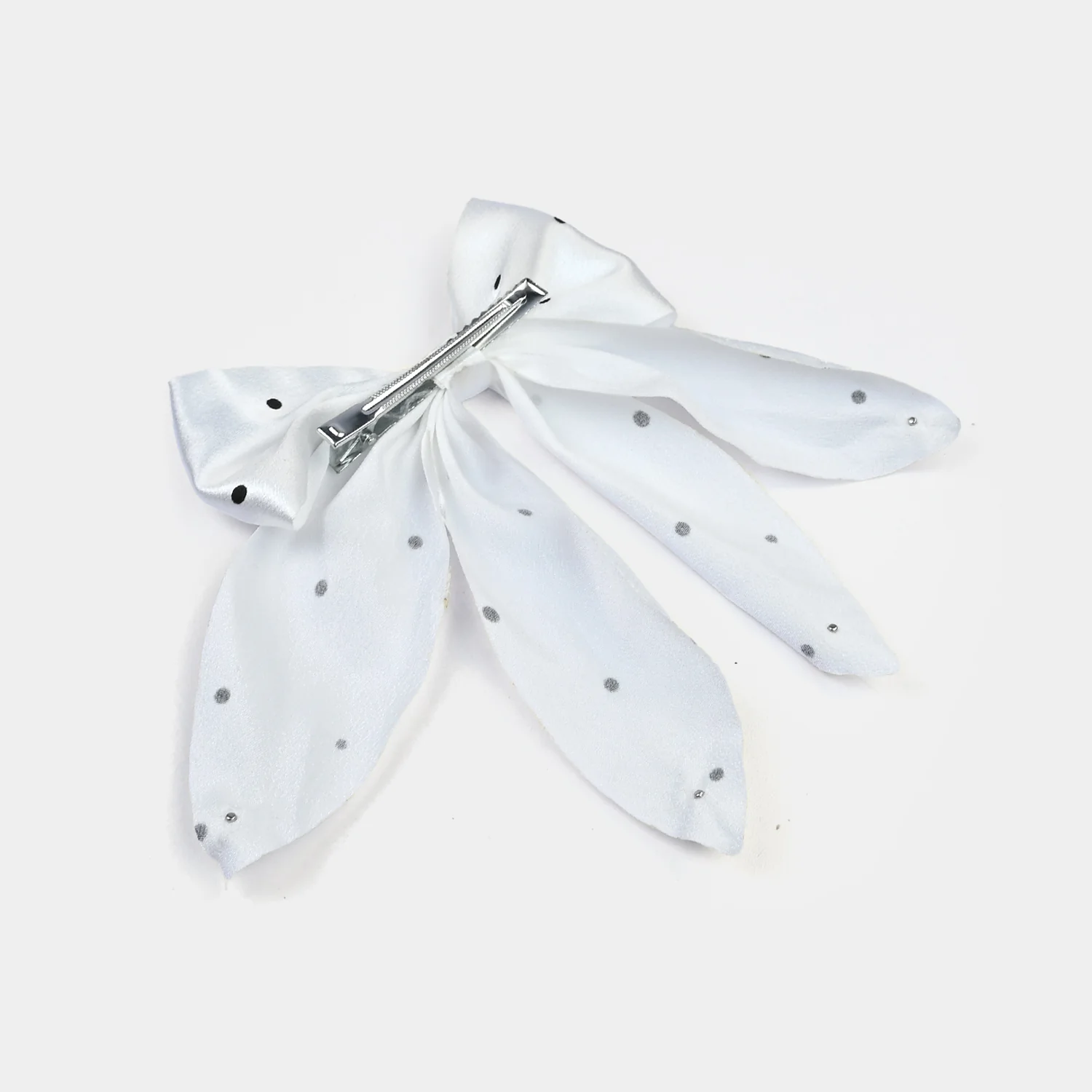 Cute Fabric Bow Hair Pin with Metal Clip - Image 4
