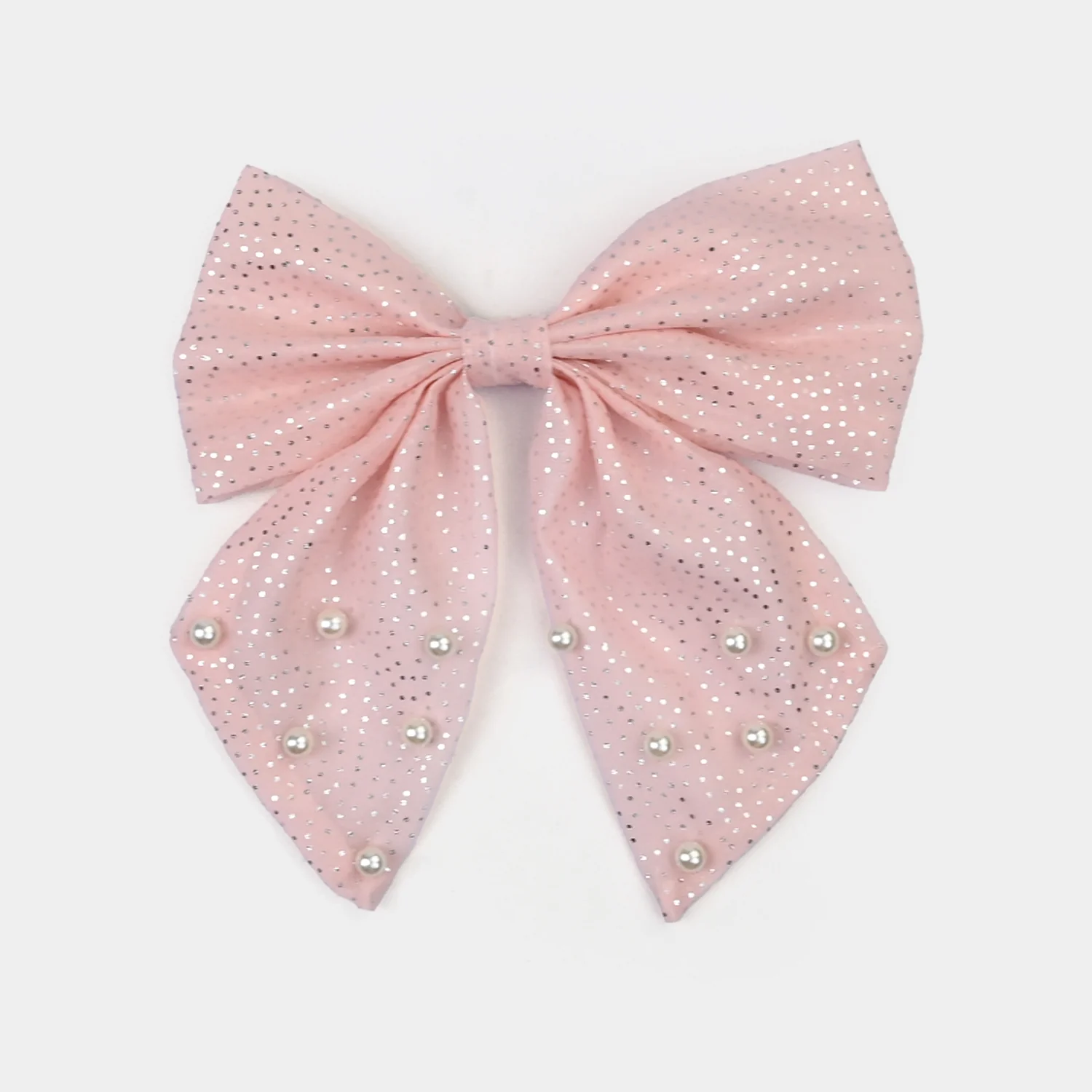 Cute Fabric Bow Hair Pin with Metal Clip - Image 2