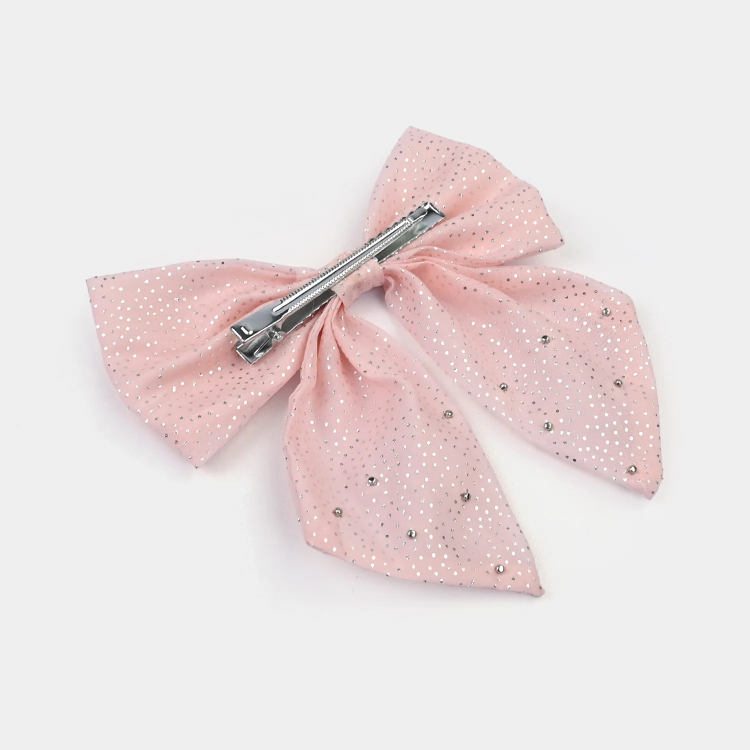 Cute Fabric Bow Hair Pin with Metal Clip - Image 4