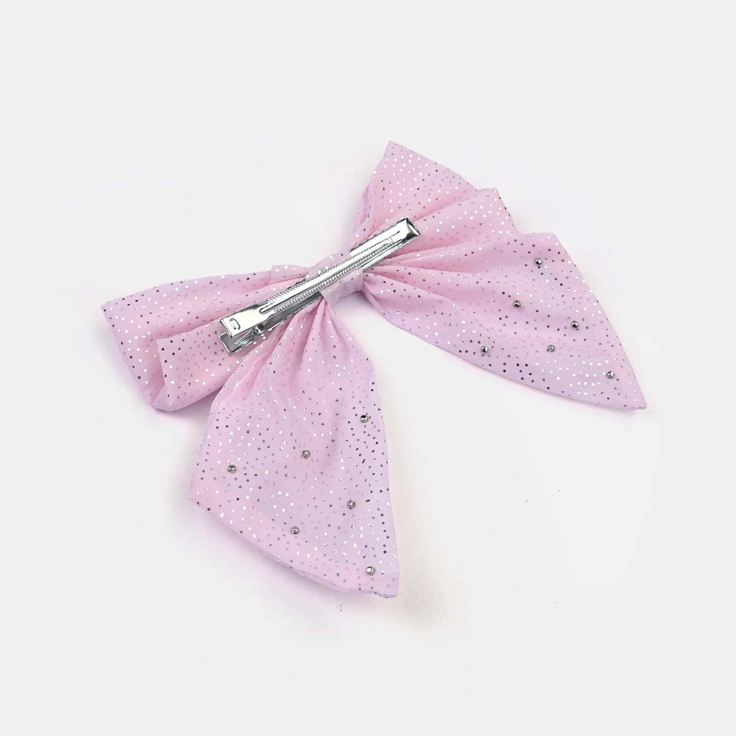 Cute Fabric Bow Hair Pin with Metal Clip - Image 4