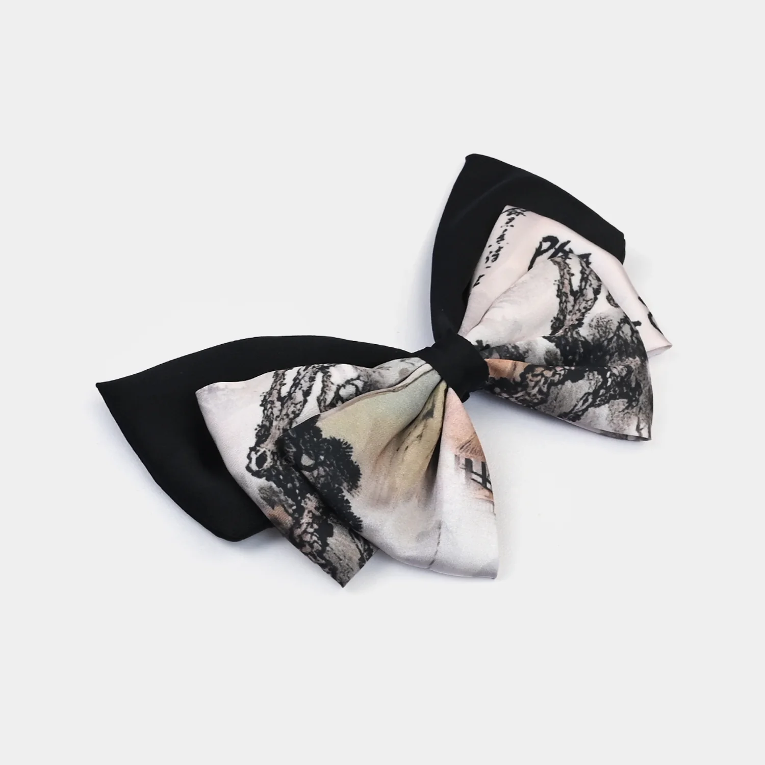 Cute Fabric Bow Hair Pin with Metal Clip
