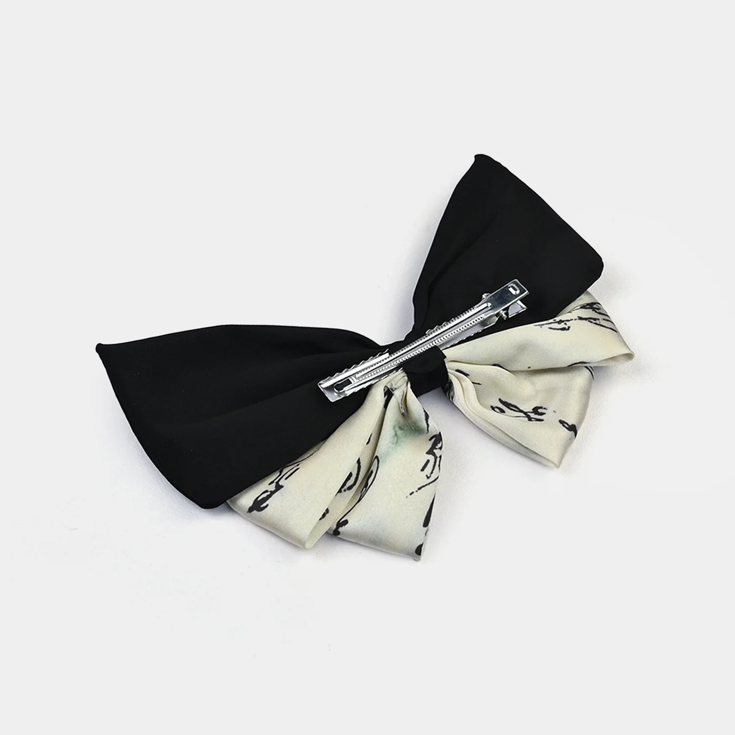 Cute Fabric Bow Hair Pin with Metal Clip - Image 4
