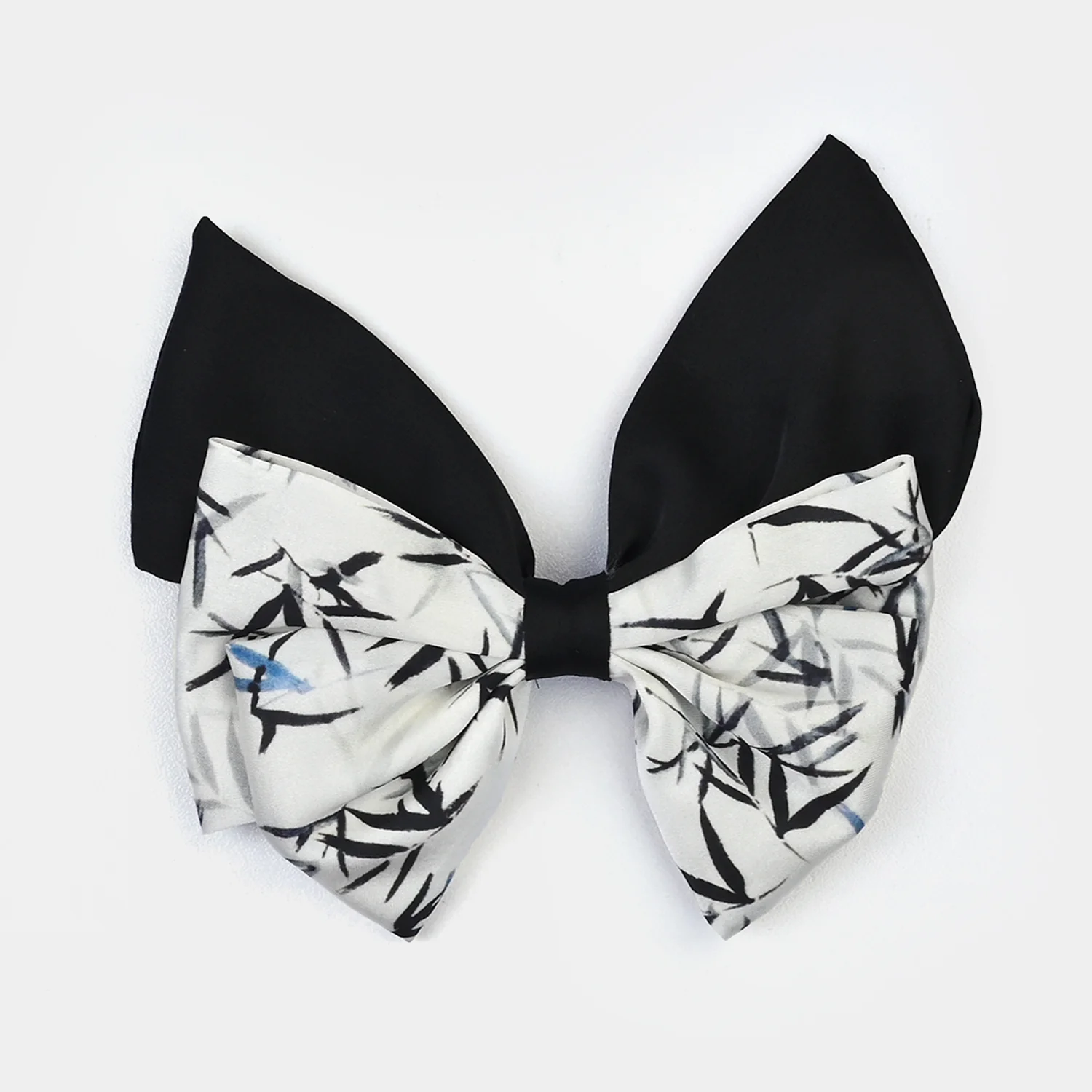 Cute Fabric Bow Hair Pin with Metal Clip - Image 2