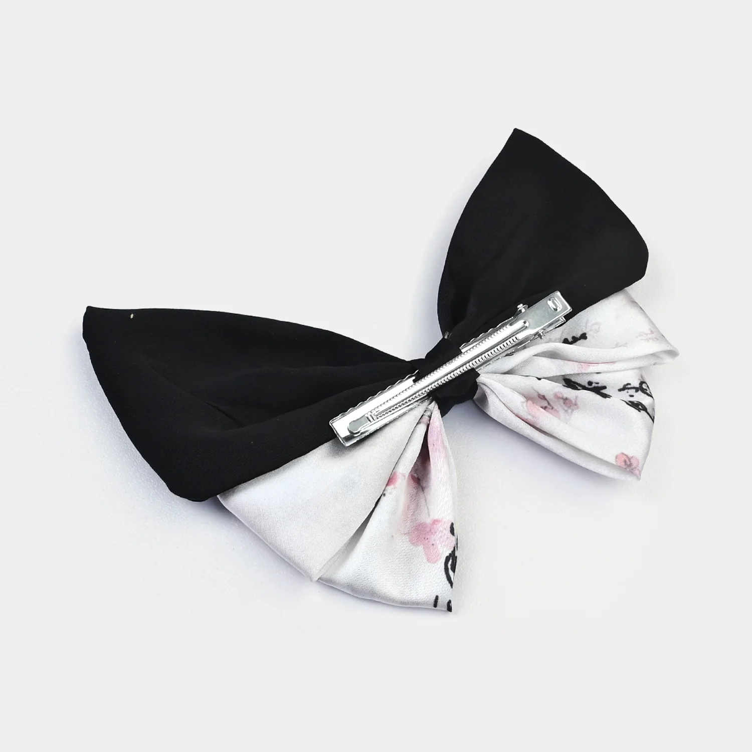 Cute Fabric Bow Hair Pin with Metal Clip - Image 4