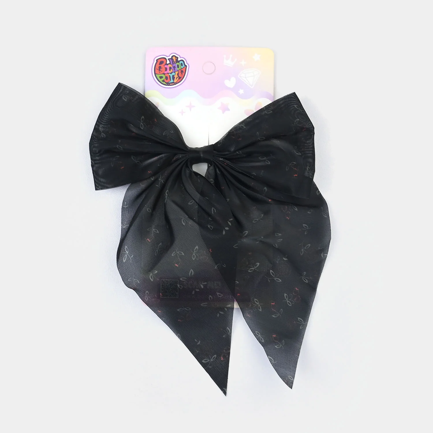 Cute Fabric Bow Hair Pin with Metal Clip - Image 3