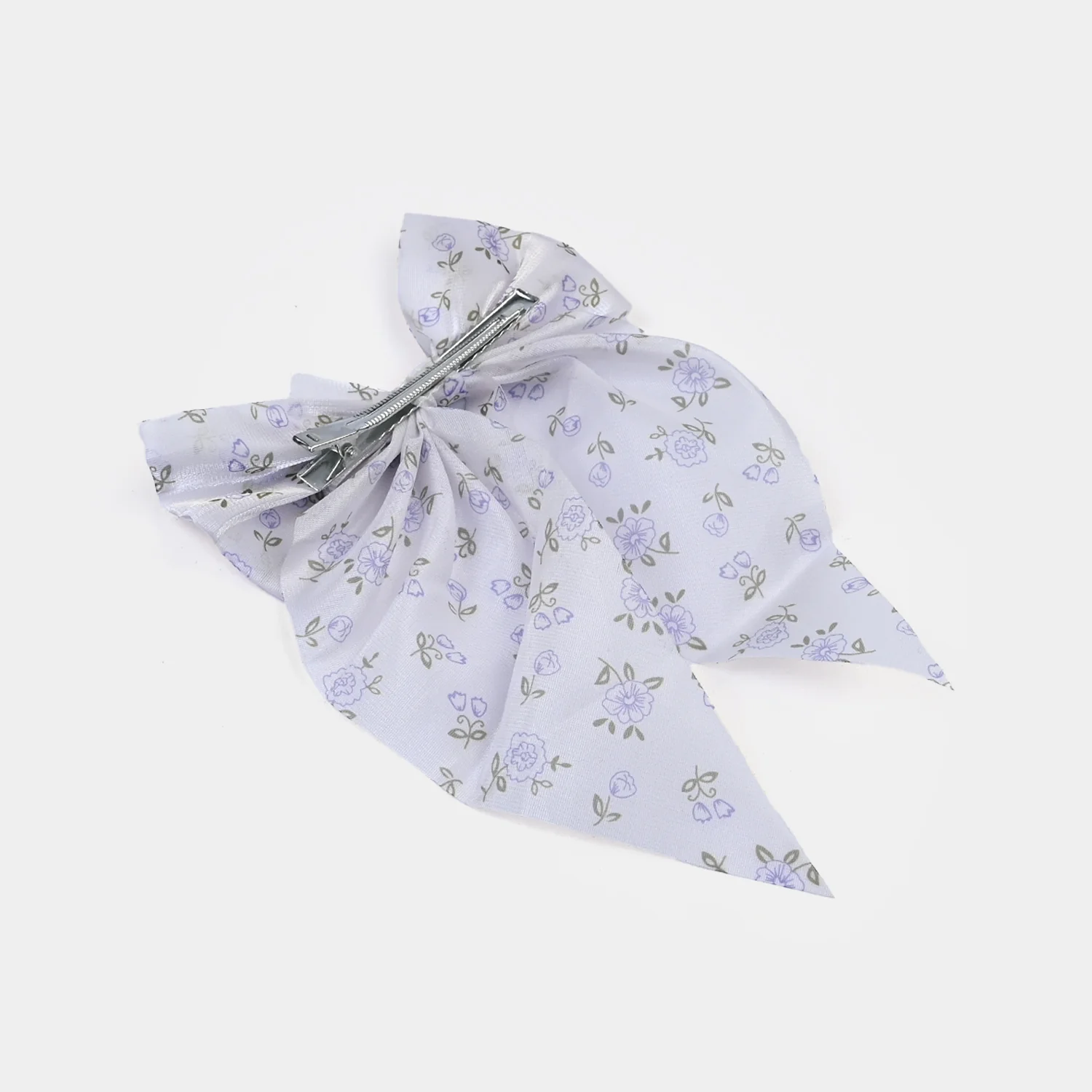 Cute Fabric Bow Hair Pin with Metal Clip - Image 4