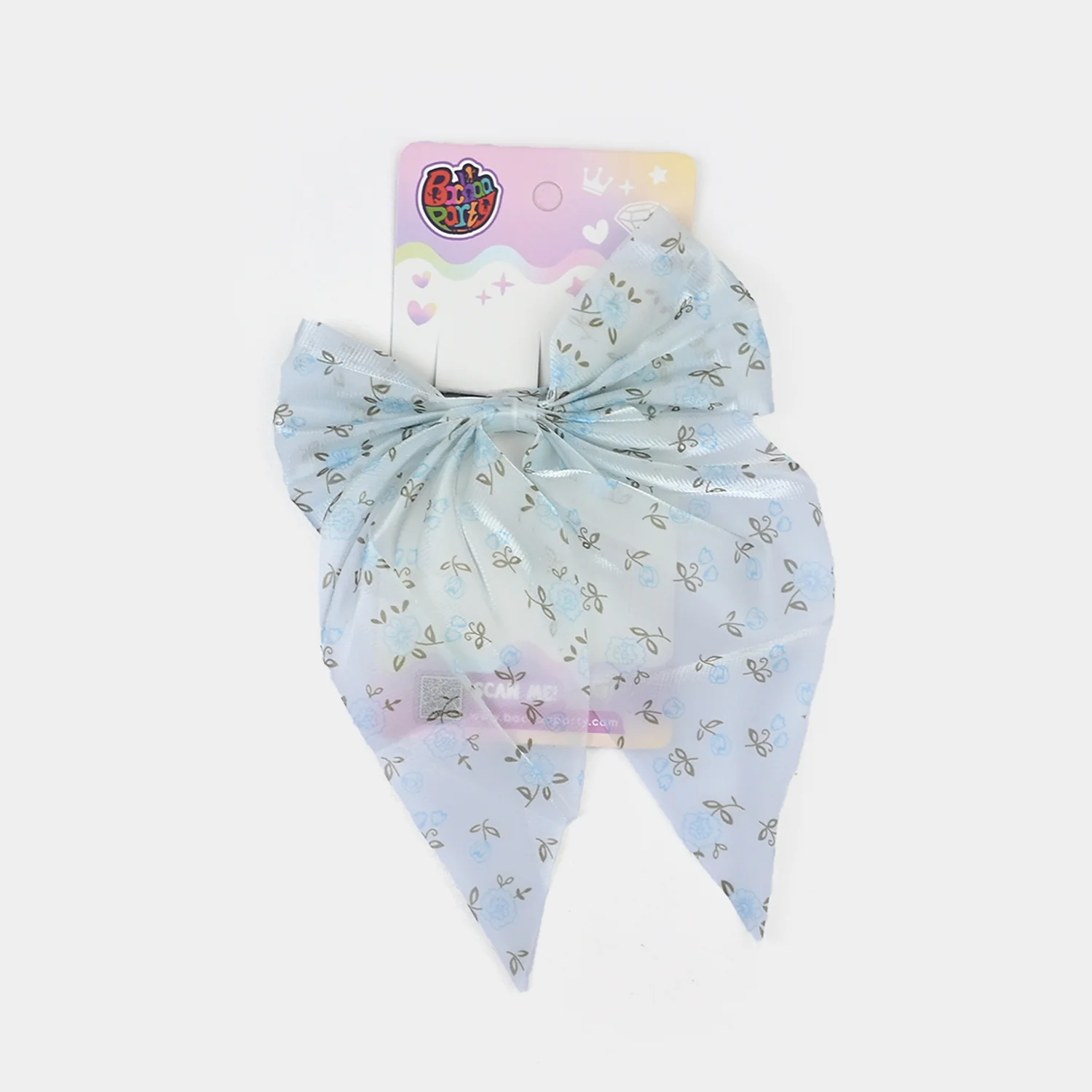 Cute Fabric Bow Hair Pin with Metal Clip - Image 3