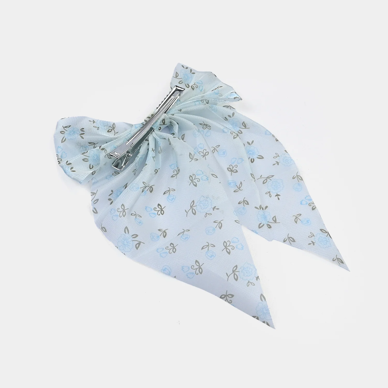 Cute Fabric Bow Hair Pin with Metal Clip - Image 4