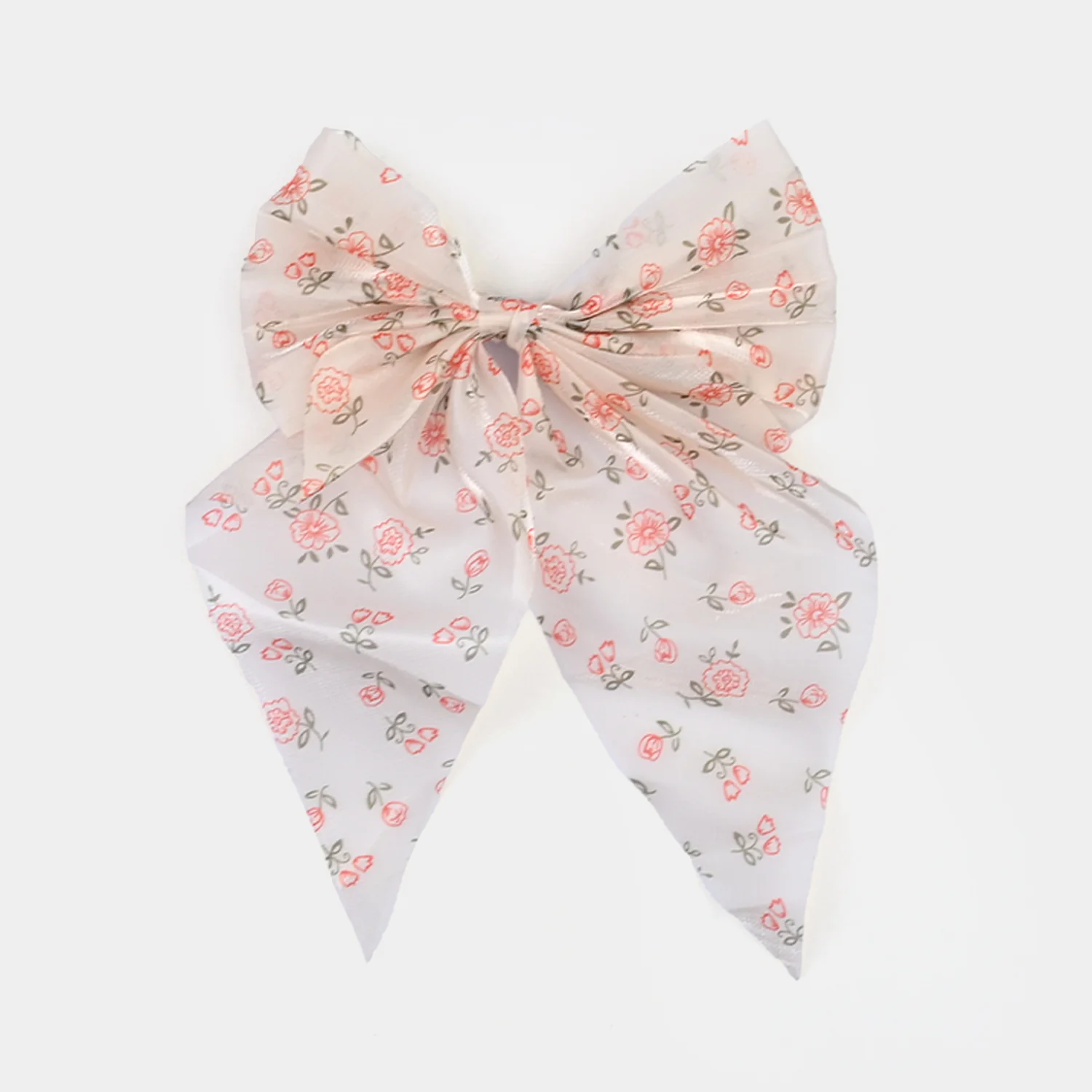 Cute Fabric Bow Hair Pin with Metal Clip - Image 2