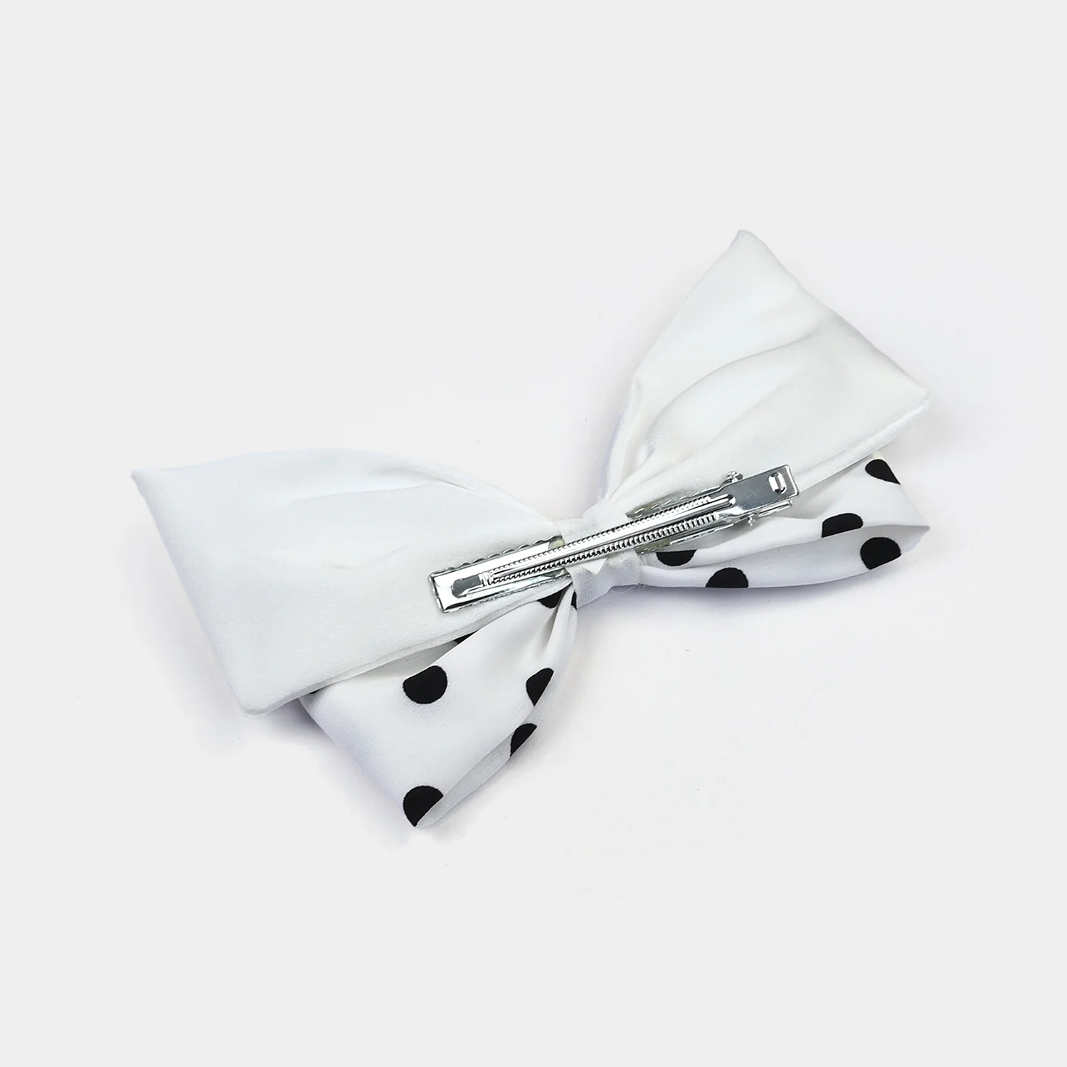 Cute Fabric Bow Hair Pin with Metal Clip - Image 4