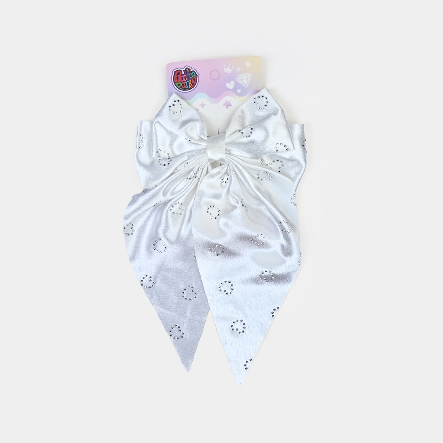 Cute Fabric Bow Hair Pin with Metal Clip - Image 3