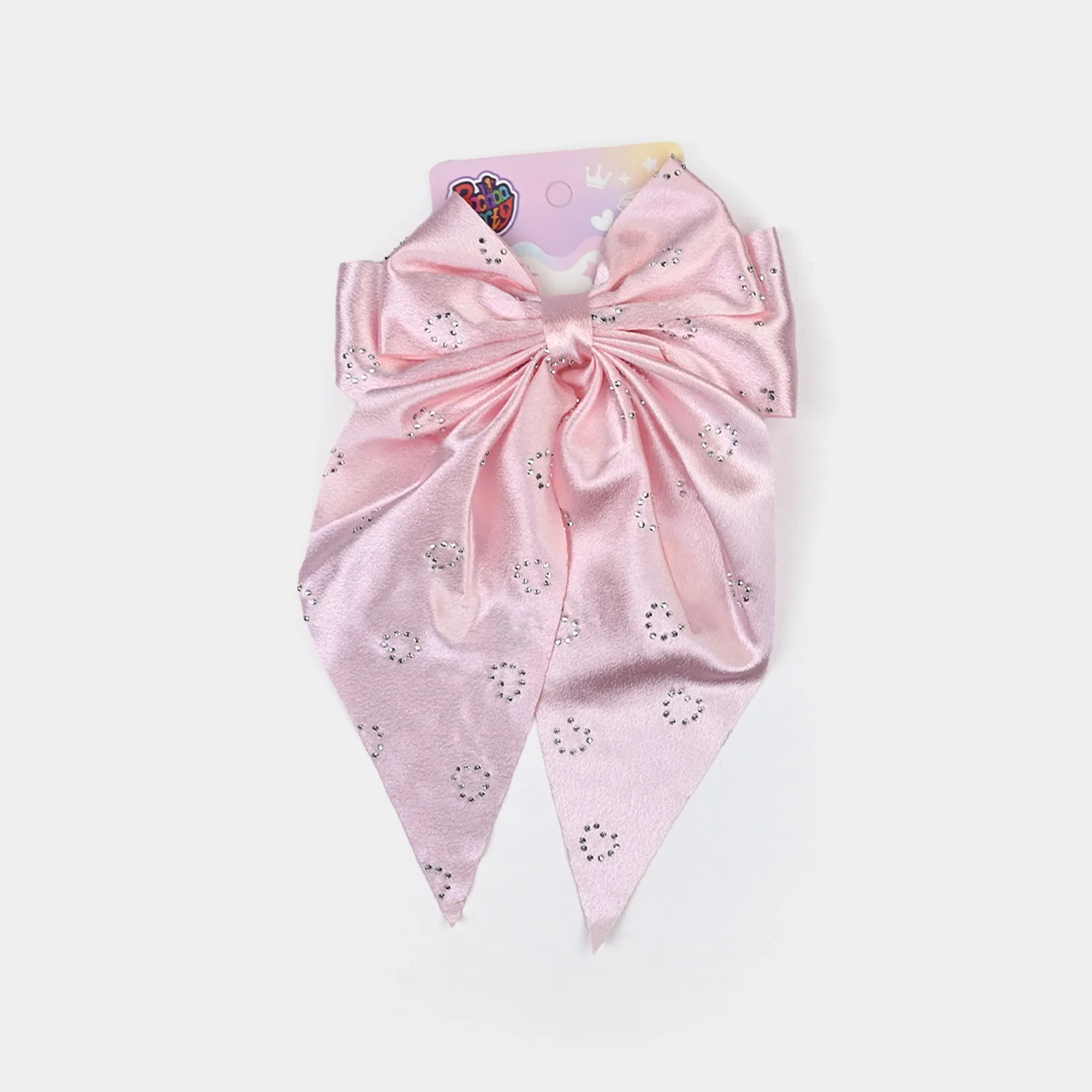 Cute Fabric Bow Hair Pin with Metal Clip - Image 3