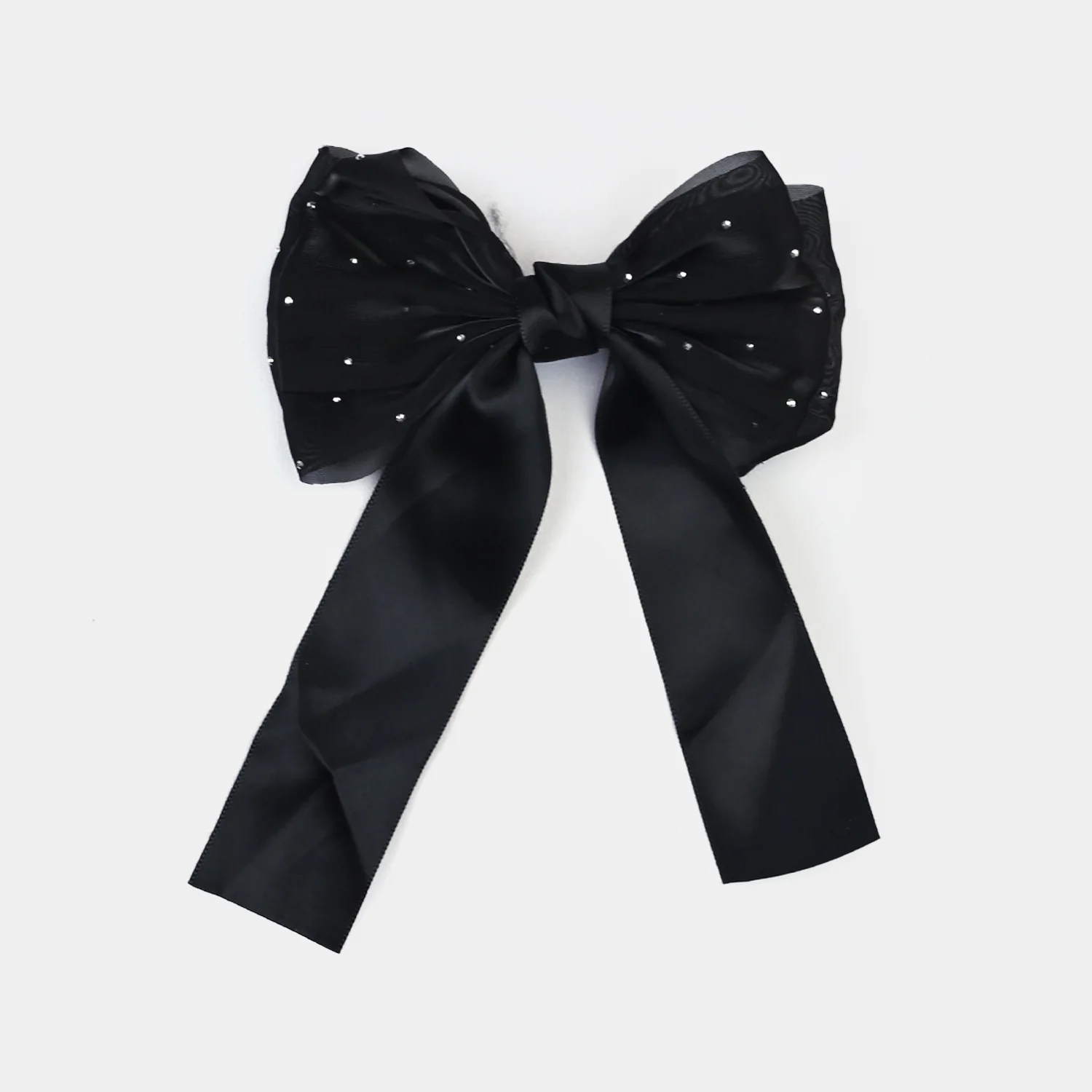 Cute Fabric Bow Hair Pin with Metal Clip - Image 2