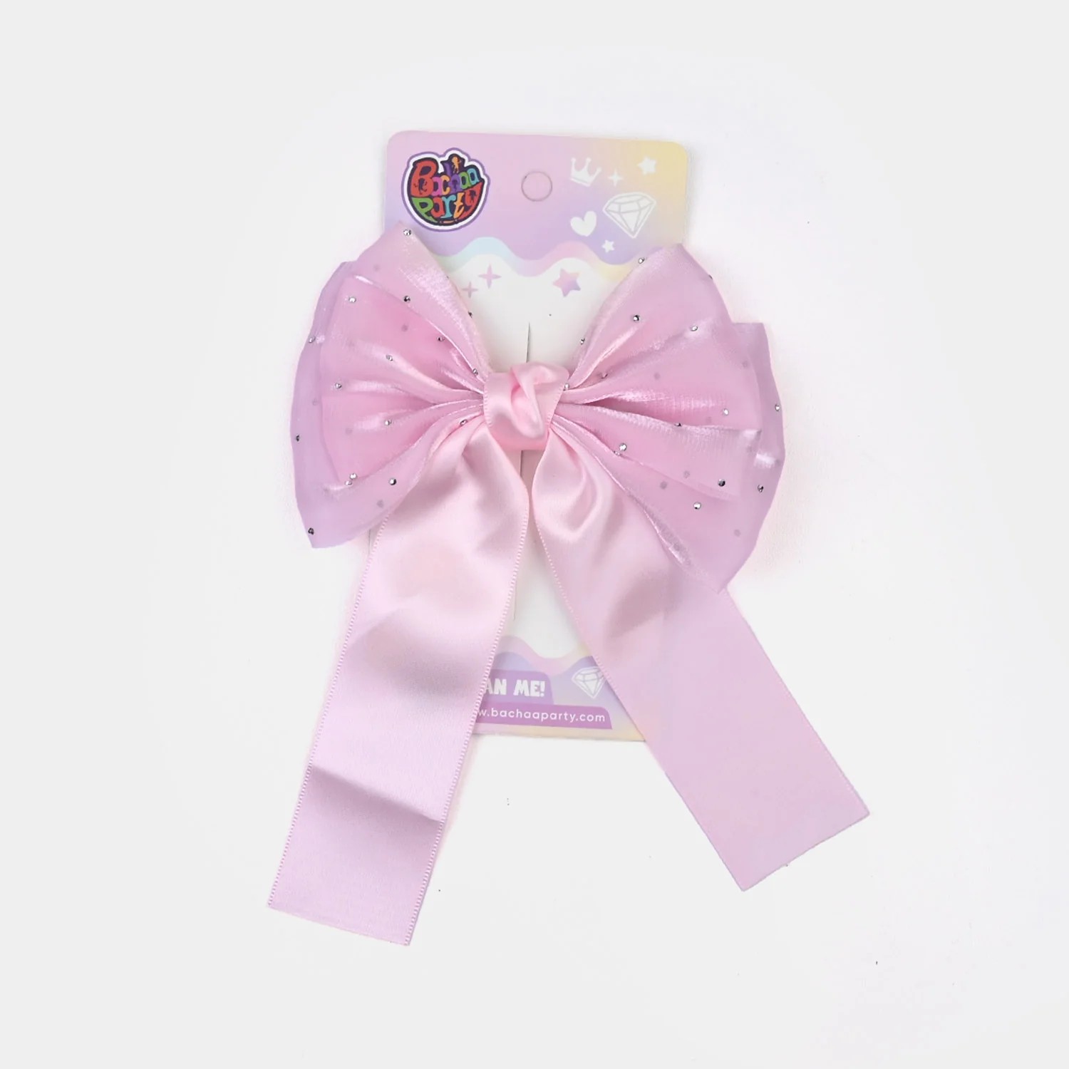Cute Fabric Bow Hair Pin with Metal Clip - Image 3