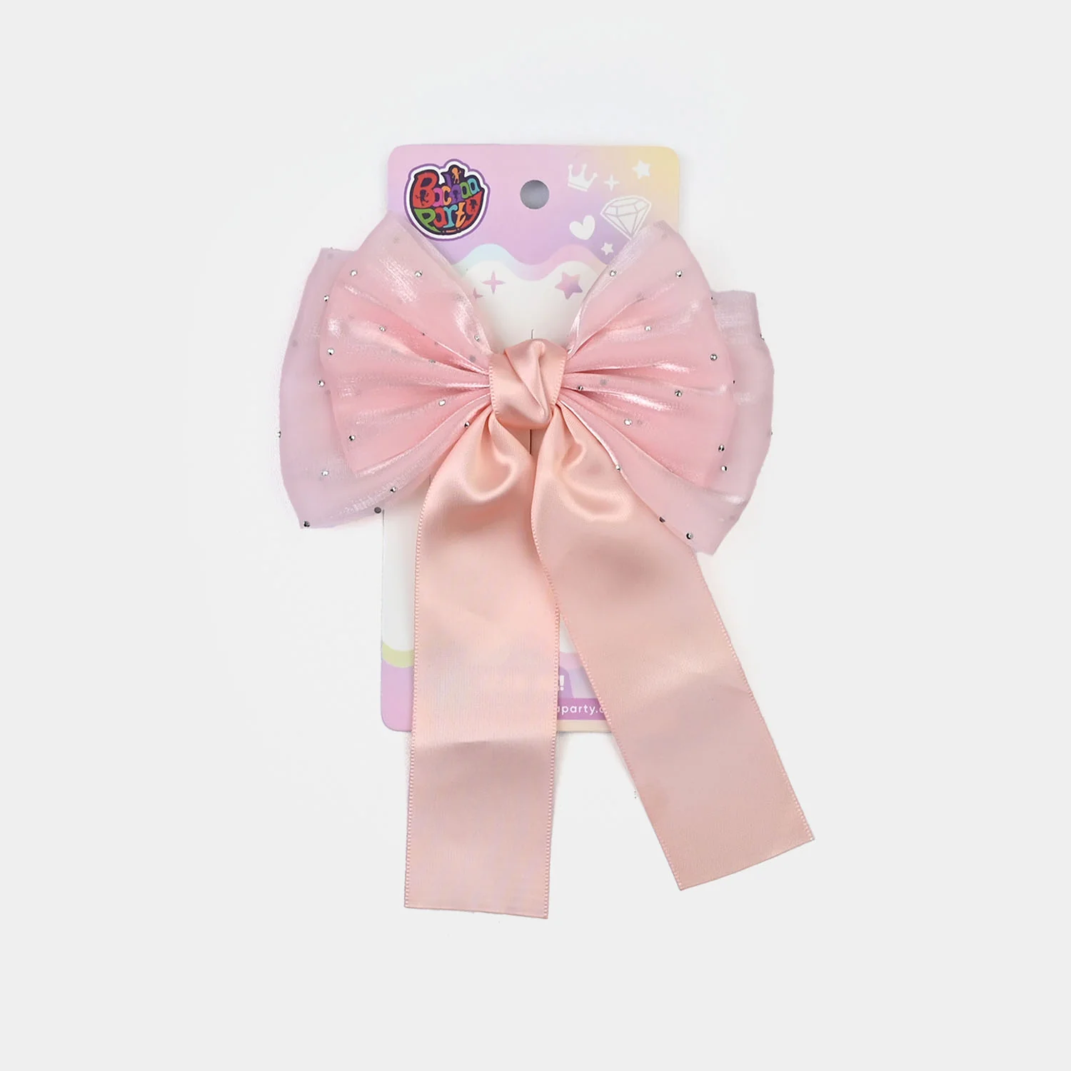 Cute Fabric Bow Hair Pin with Metal Clip - Image 3