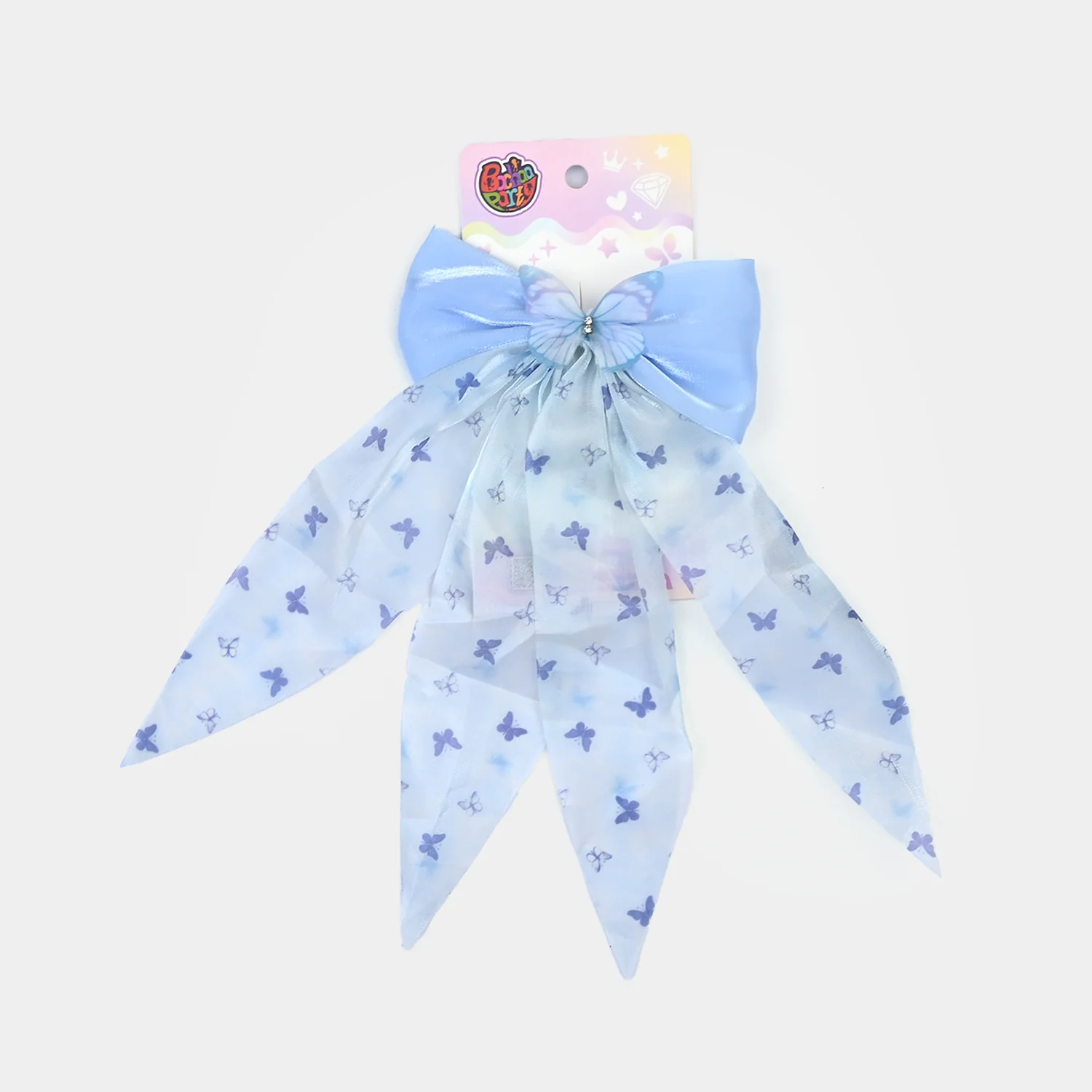 Cute Fabric Bow Hair Pin with Metal Clip - Image 3