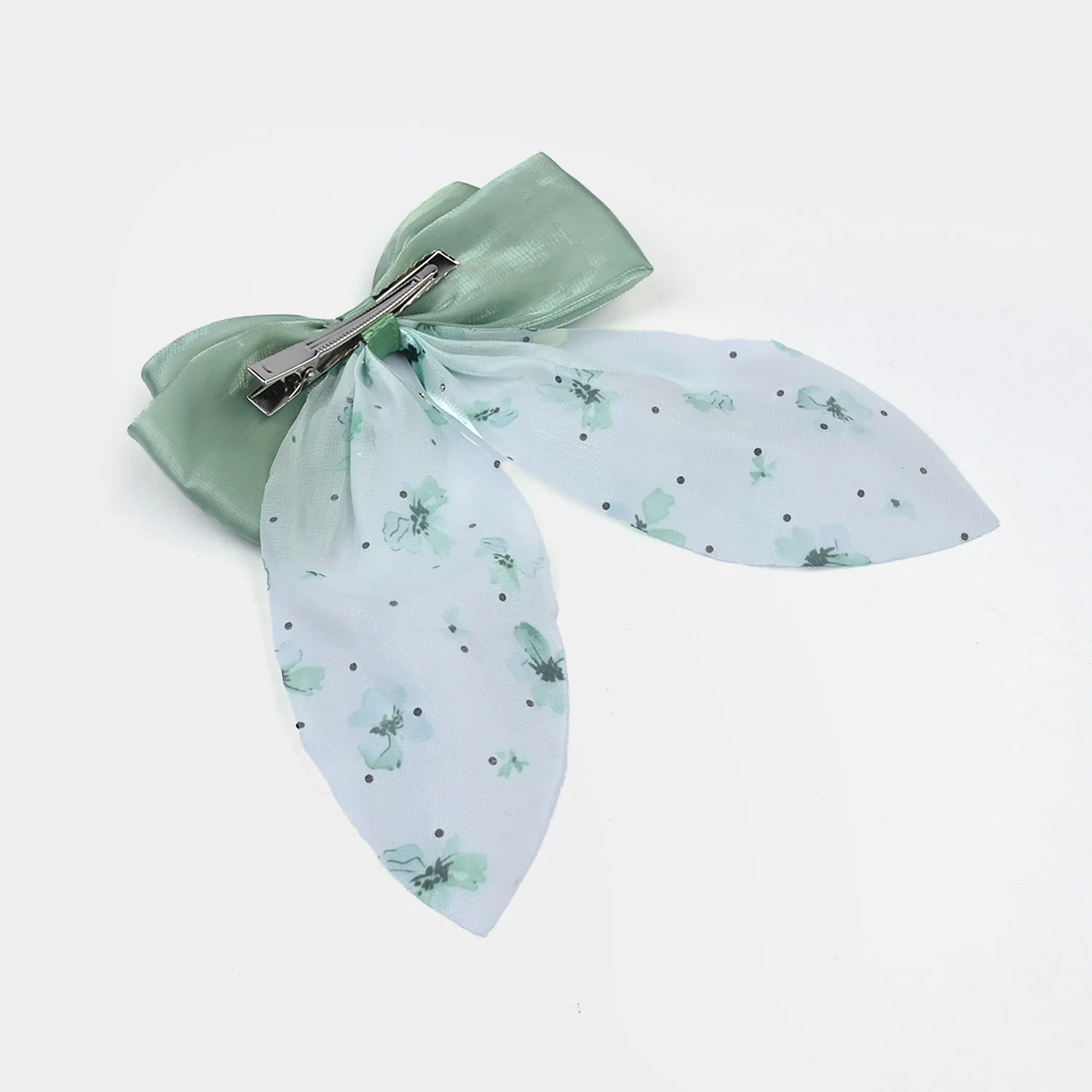 Cute Fabric Bow Hair Pin with Metal Clip - Image 4