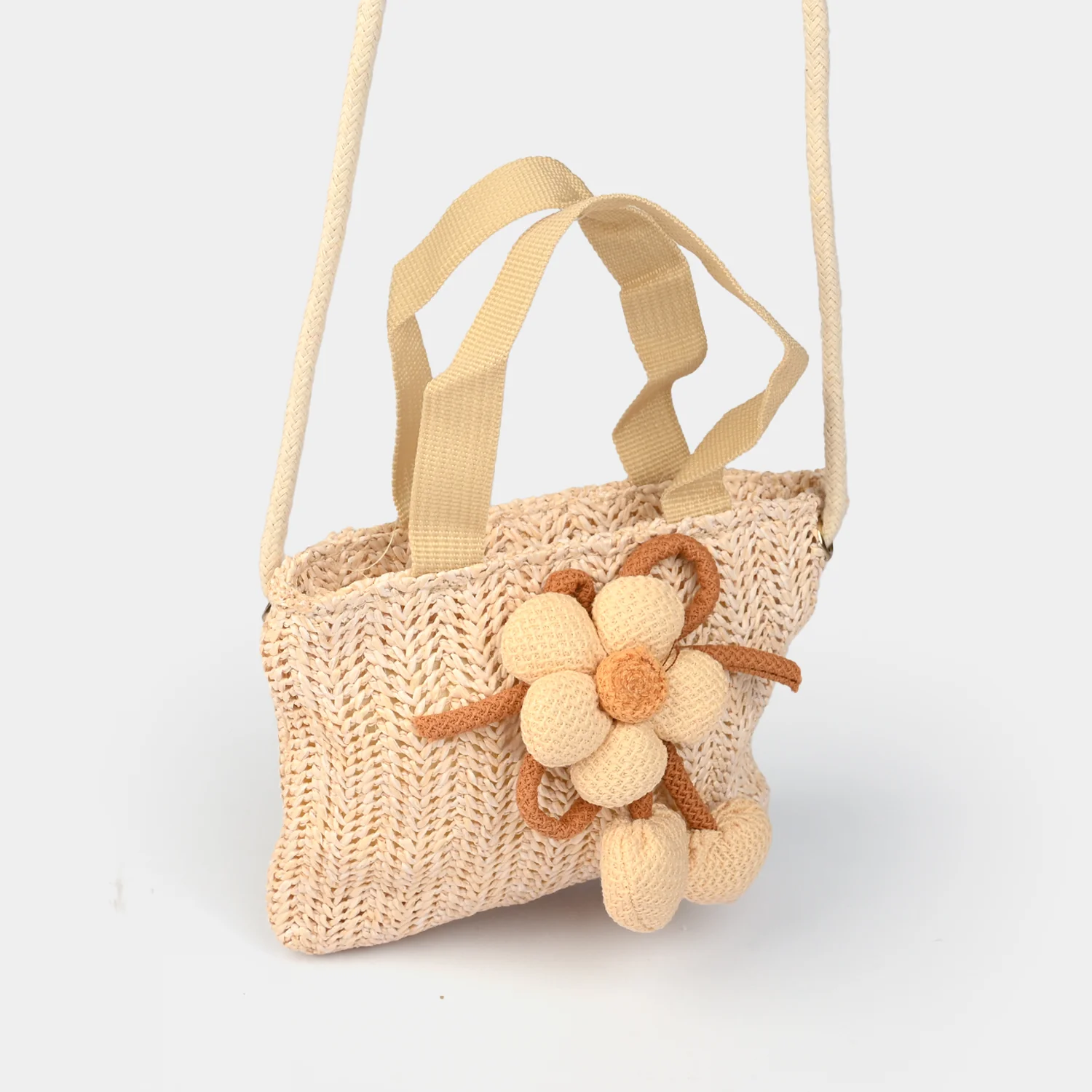Fashion Handbag With Lace & Flower