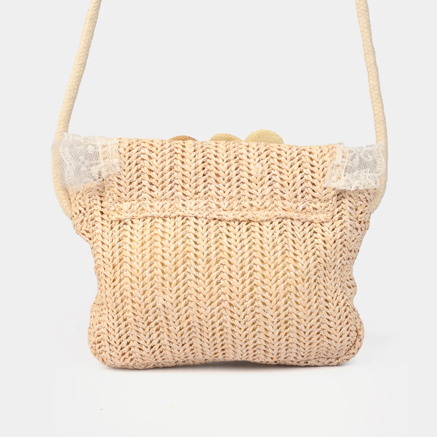 Fashion Handbag With Lace & Flower - Image 4