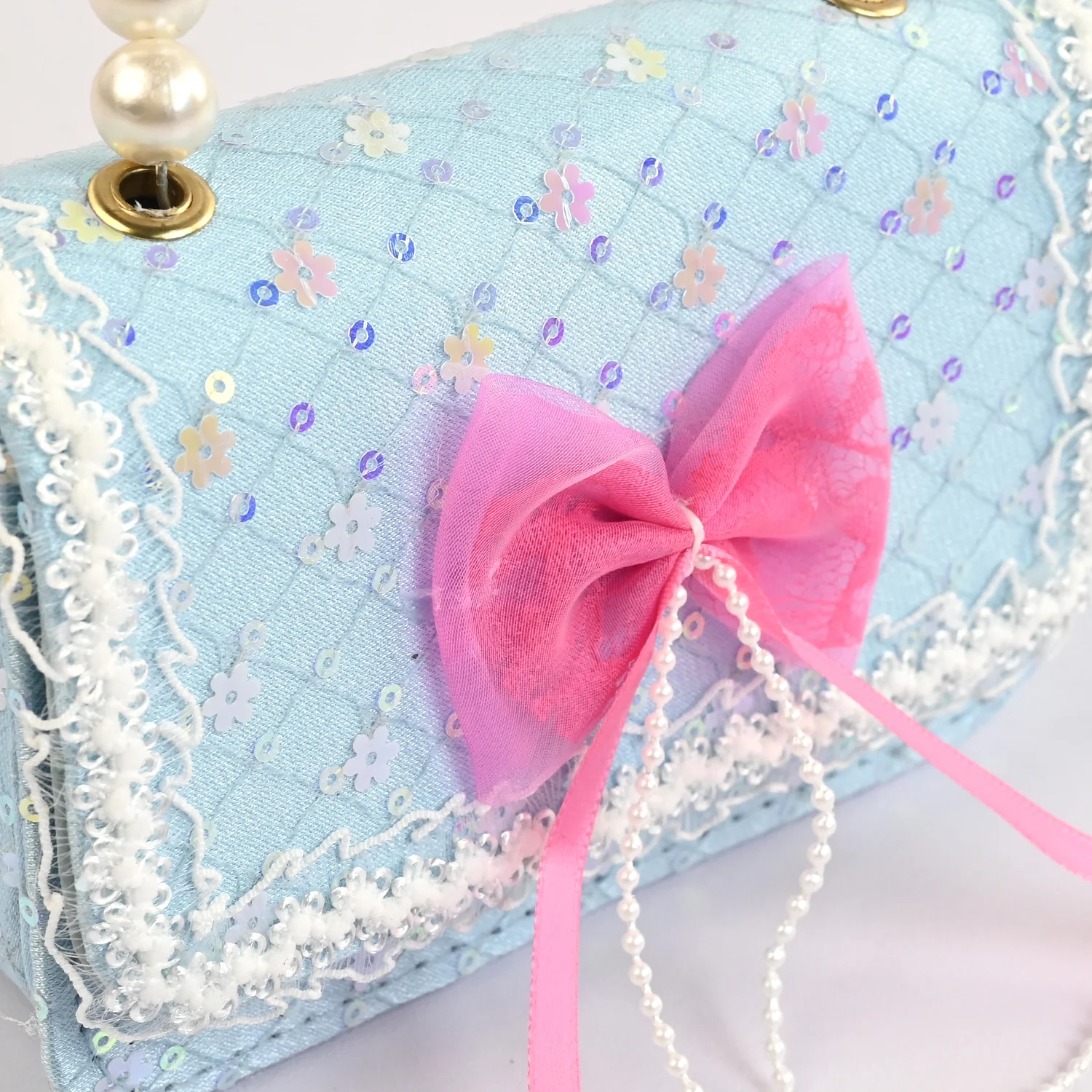 Little Girls' Fancy Pearl Handle Party Purse/Handbag - Image 3
