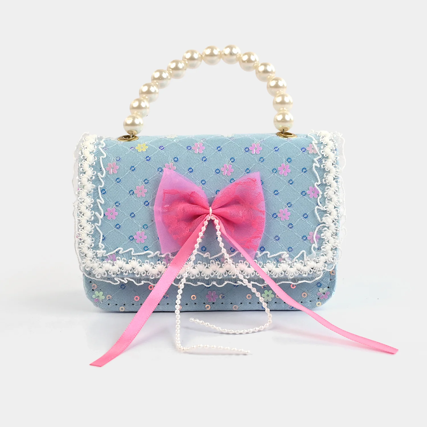 Little Girls' Fancy Pearl Handle Party Purse/Handbag - Image 4