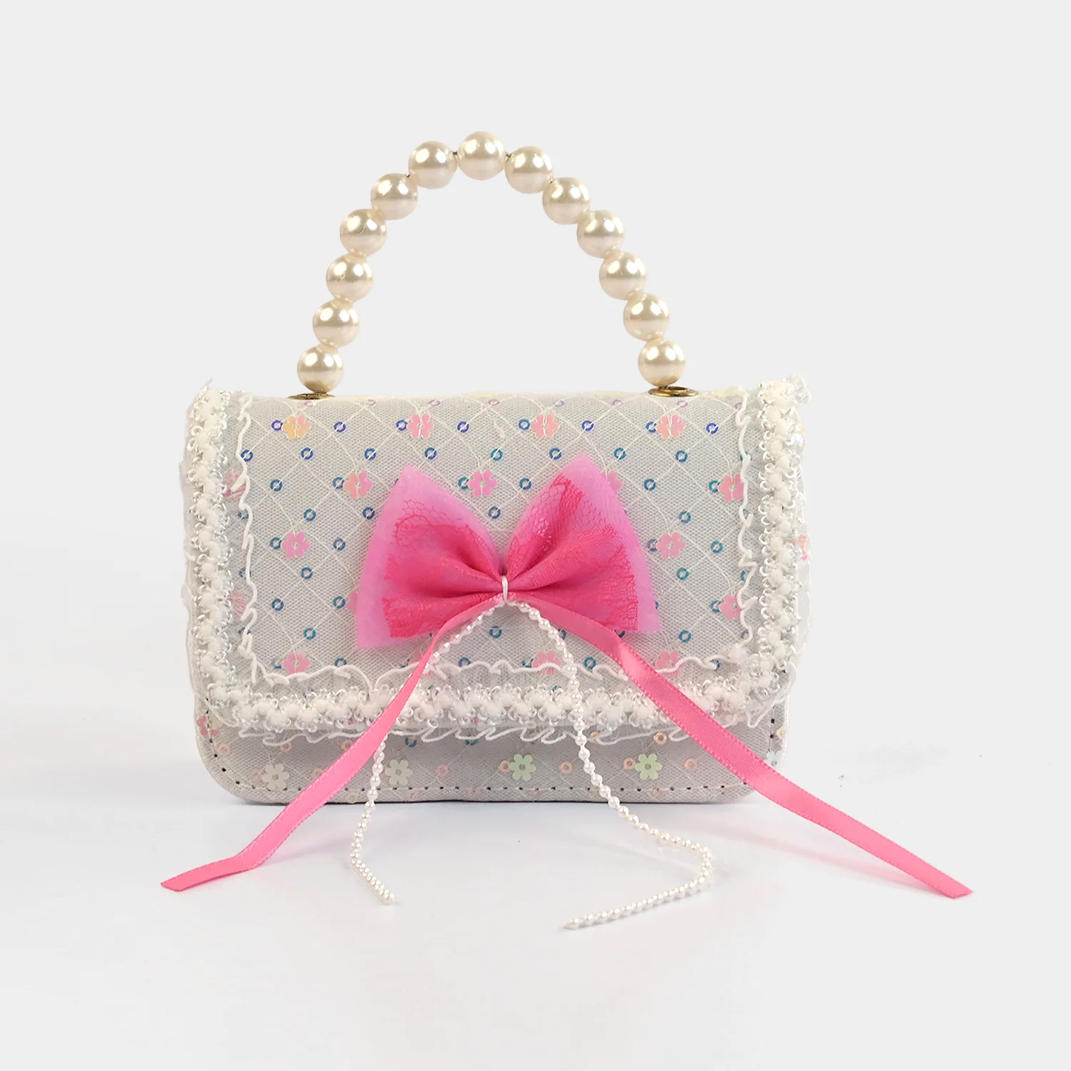 Little Girls' Fancy Pearl Handle Party Purse/Handbag - Image 4